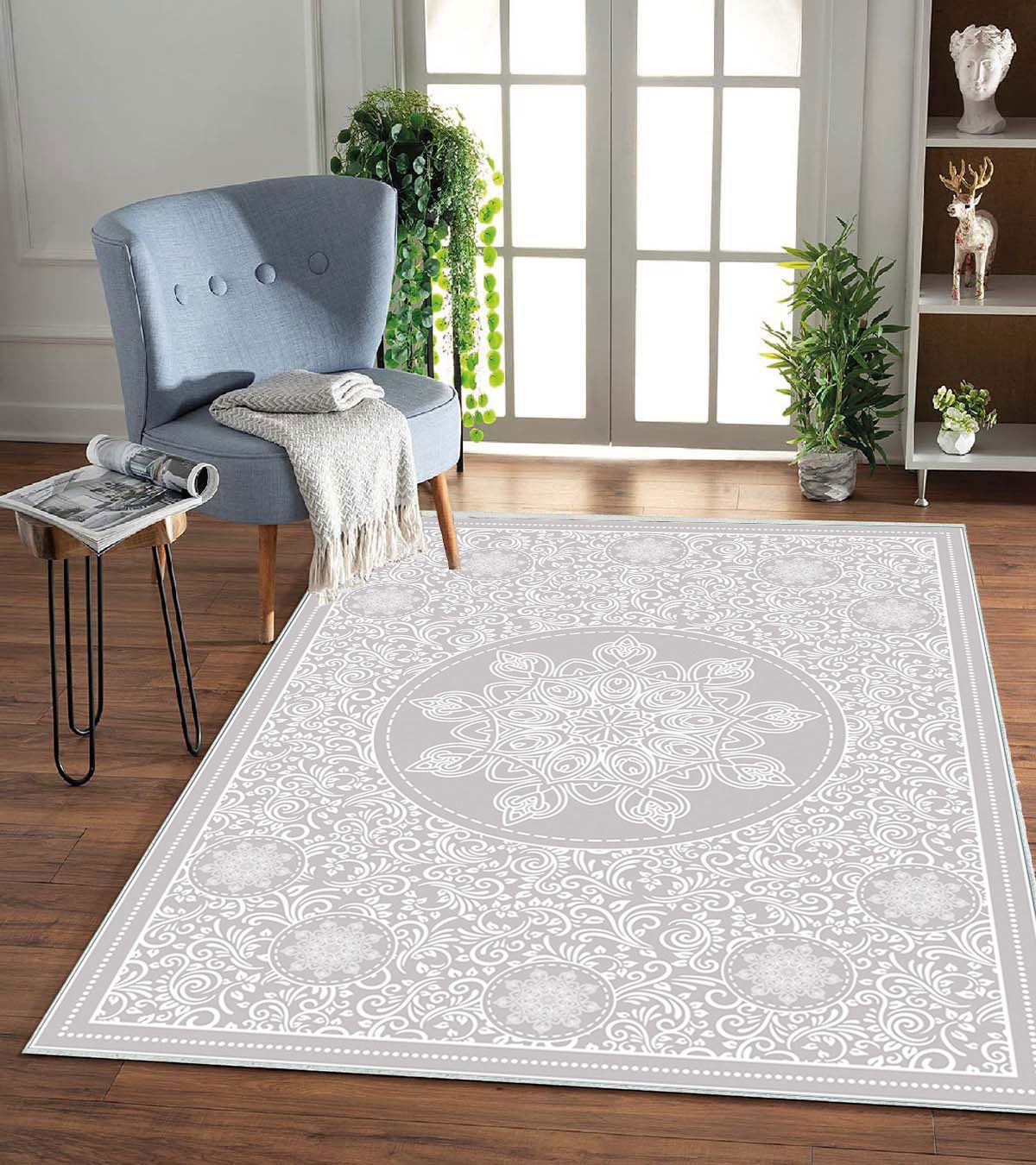 Jungengel Teppich Mystisches Ornament Teppichläufer Waschbar