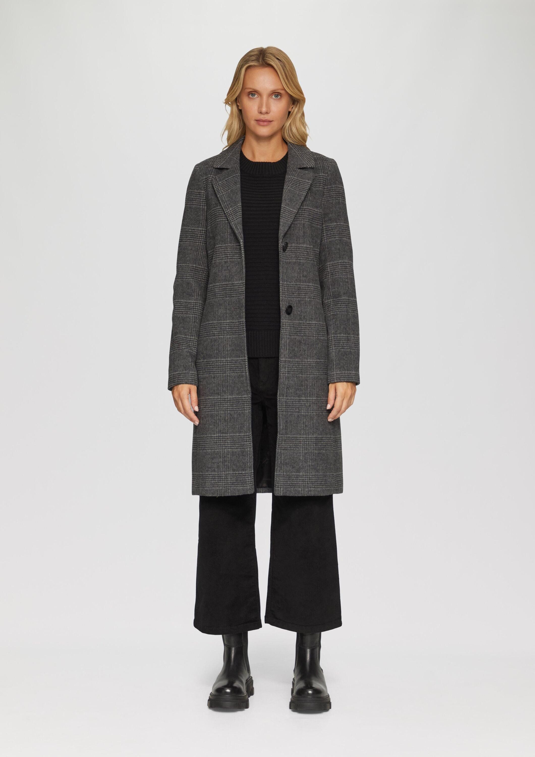 s.Oliver Funktionsmantel Outdoor-Mantel Karierter Mantel aus