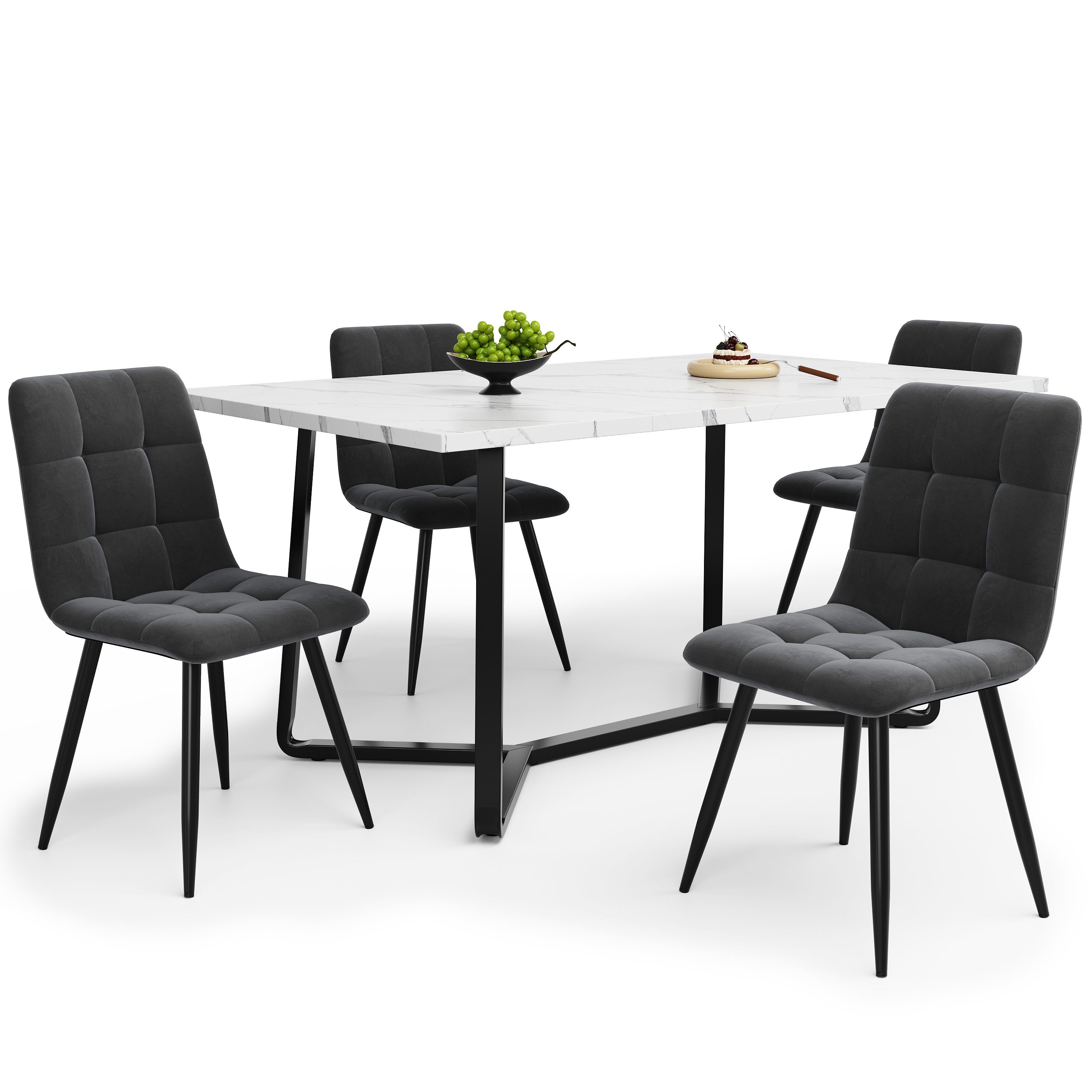 OKWISH Essgruppe Moderner Küchentisch Set,Essgruppe, (Modernes