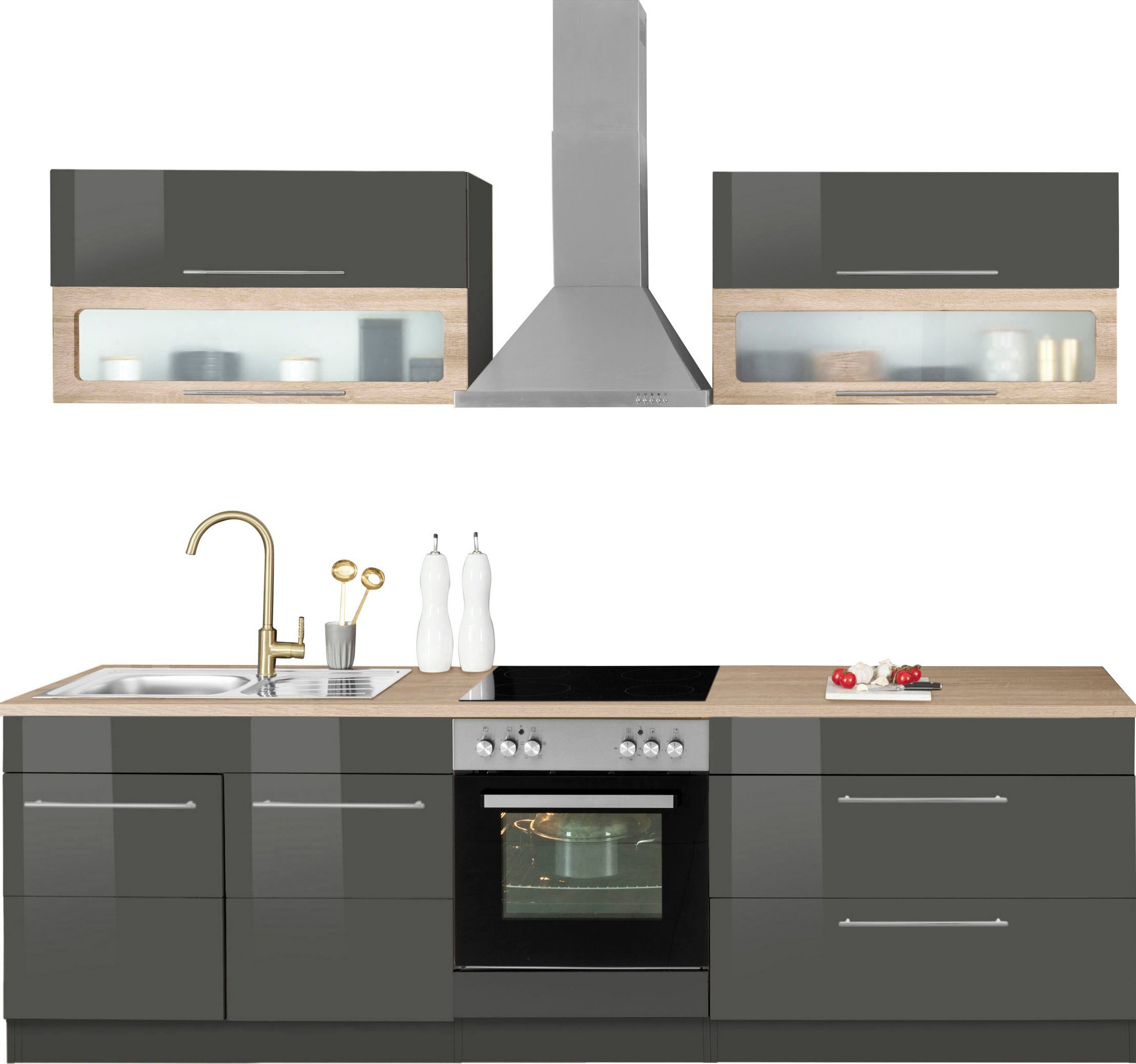 KOCHSTATION Küchenzeile KS-Wien, Breite 260 cm,