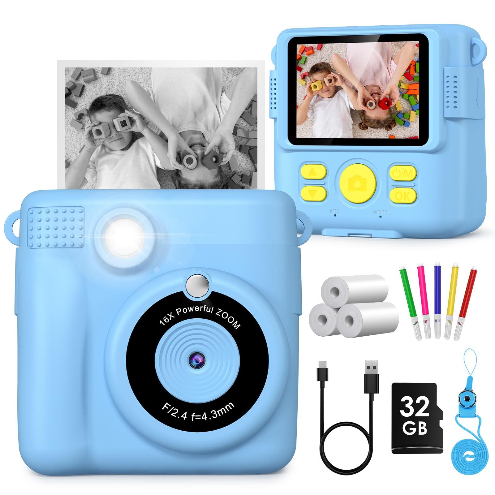 Coonoor 1080P Kinder-Digitalkamera, 2,4-Zoll-Kinderkamera Kinderkamera (Digitalkamera-Spielzeug,