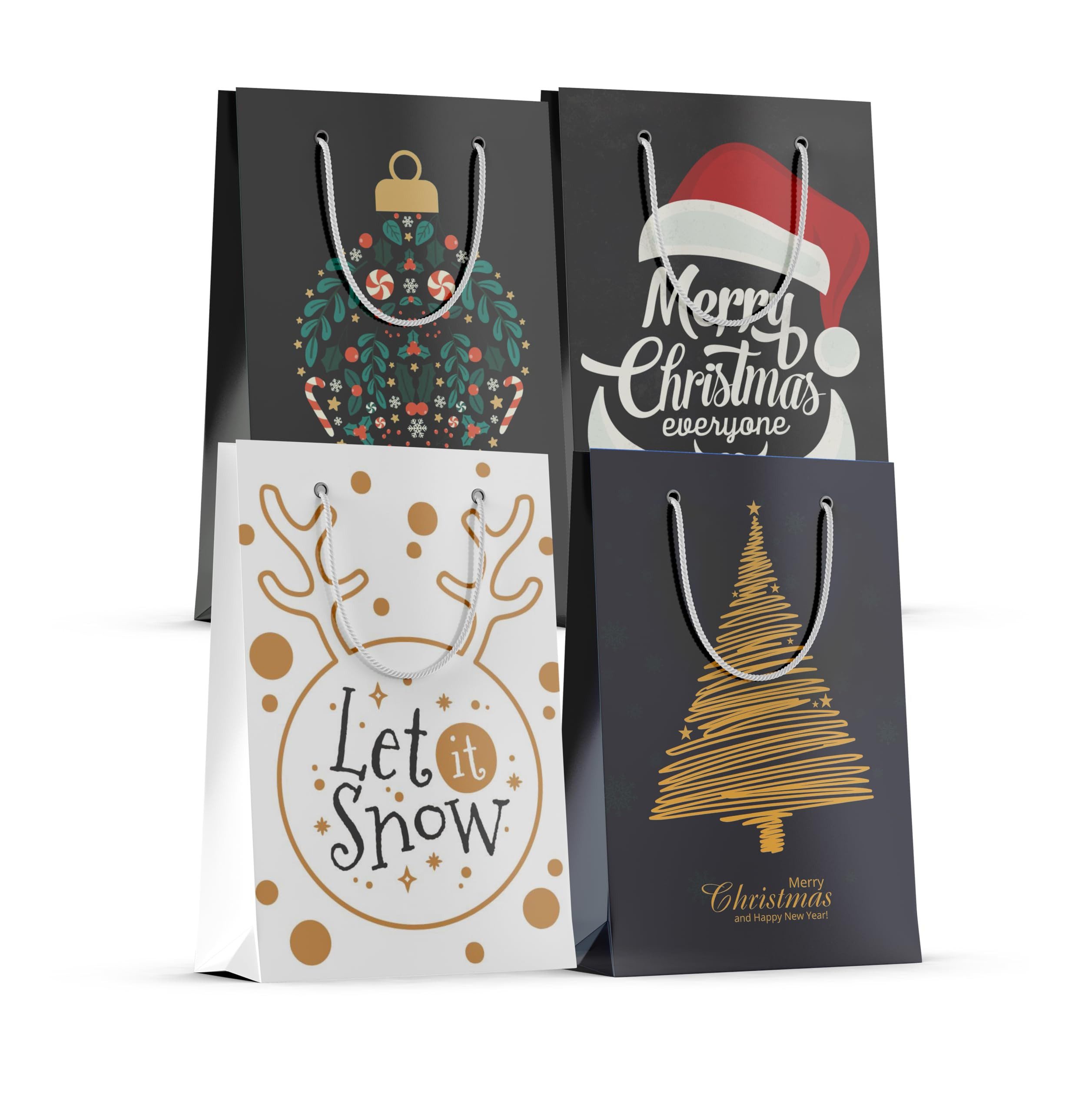 happymas Aufbewahrungsbox 12 XXL-Geschenktaschen für Weihnachten: