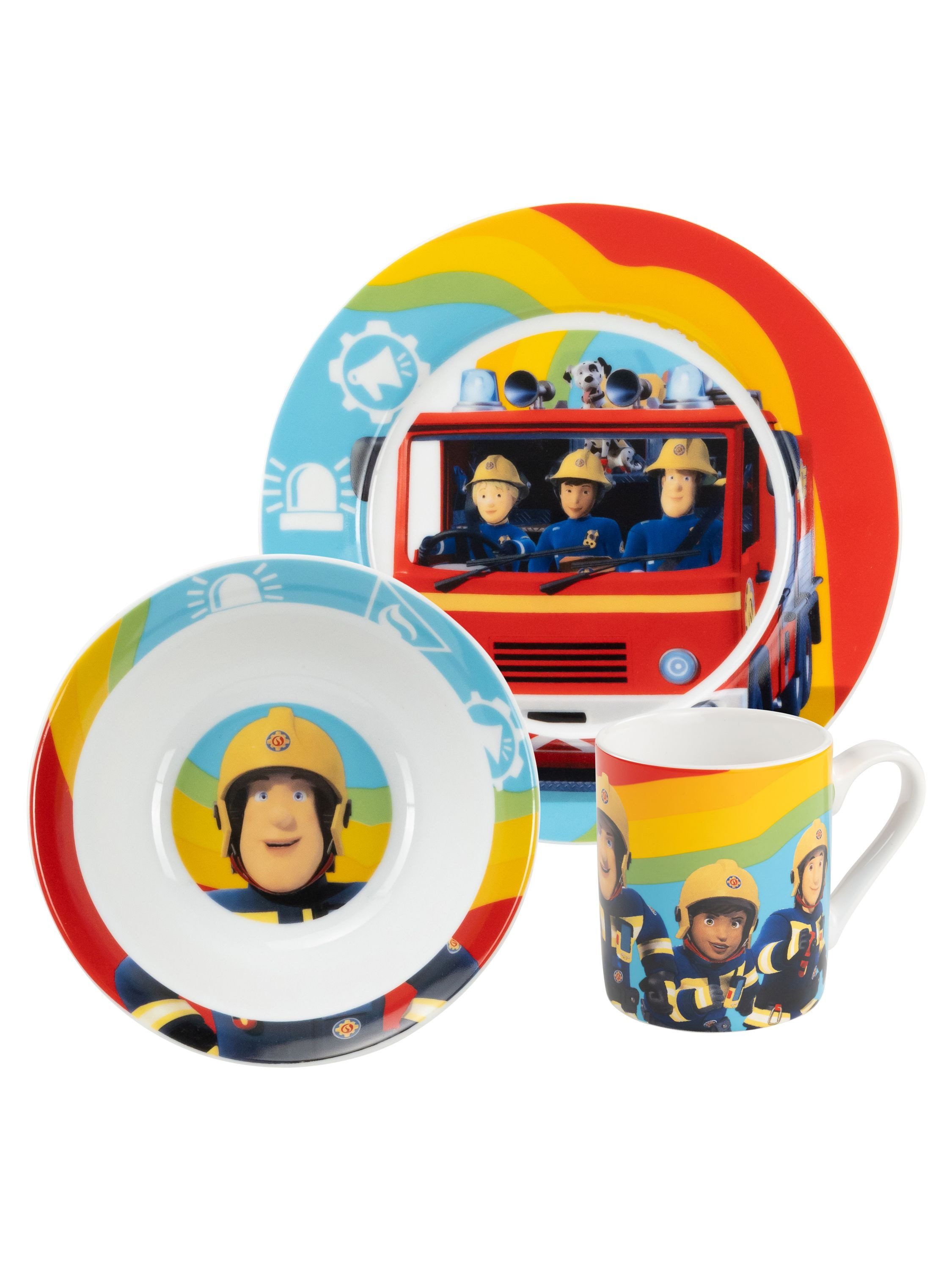 United Labels® Frühstücks-Geschirrset Feuerwehrmann Sam -