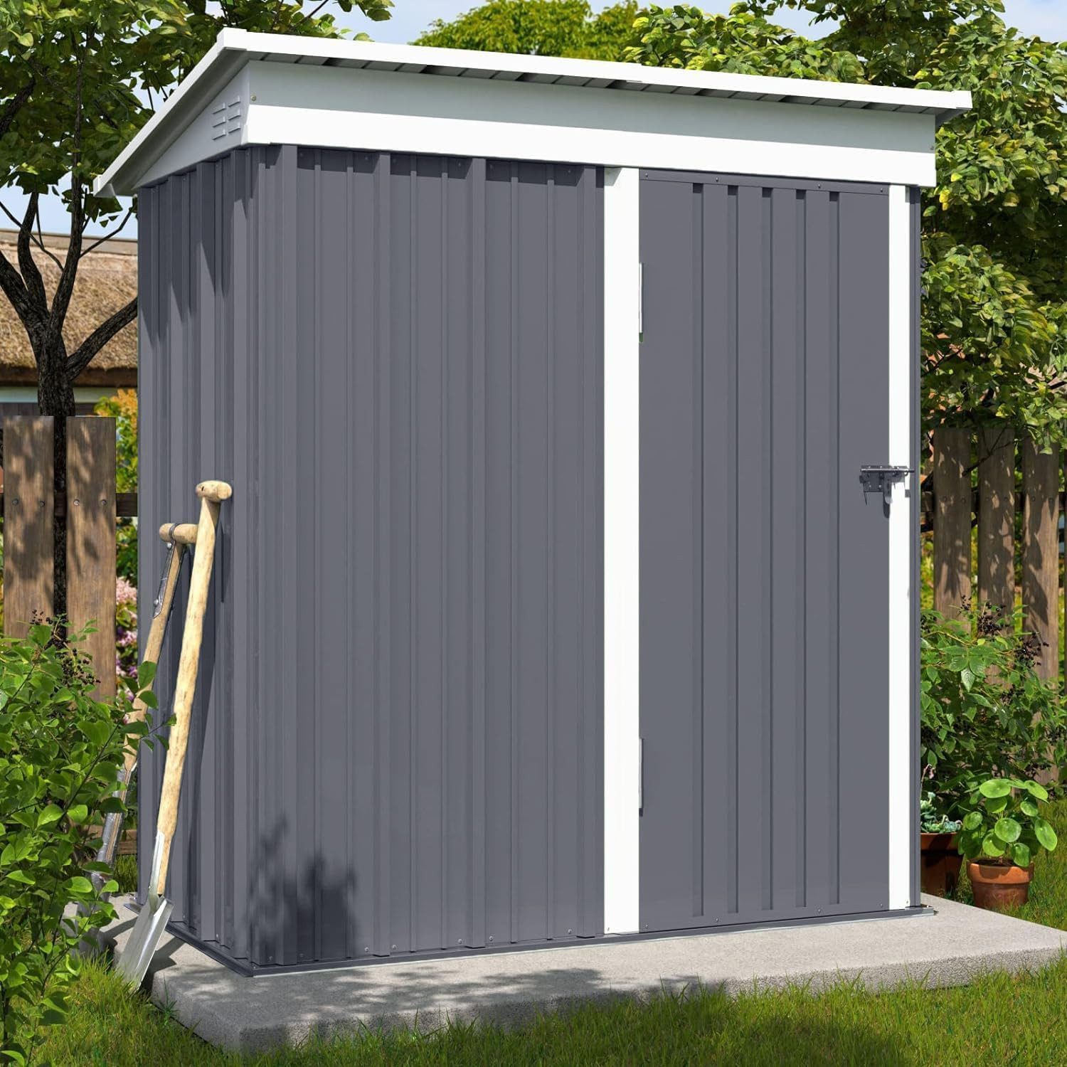 UDPATIO Gartenhaus Metall Gartenhaus 162x92x180cm für