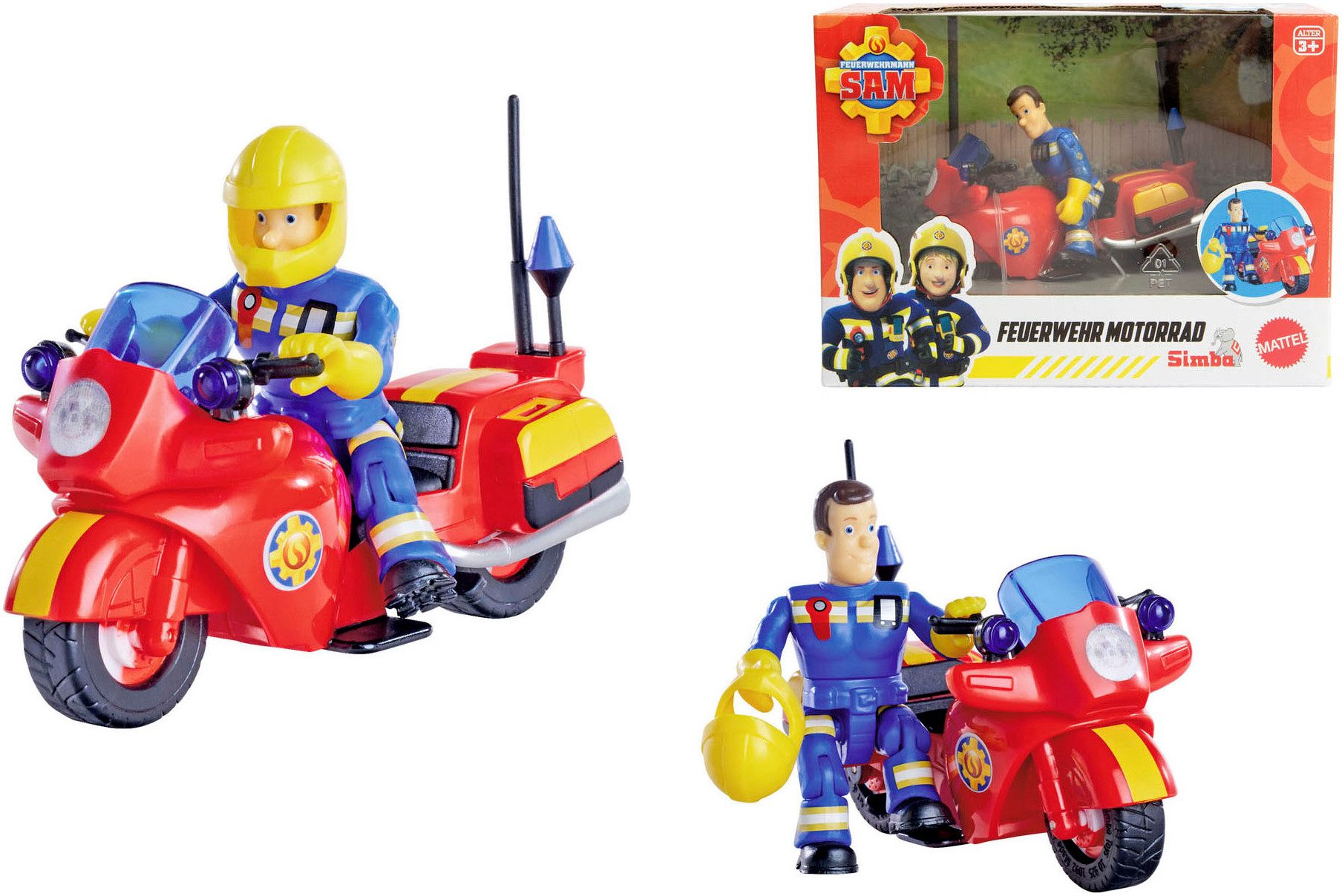 SIMBA Spielzeug-Motorrad Feuerwehrmann Sam Feuerwehr Motorrad,