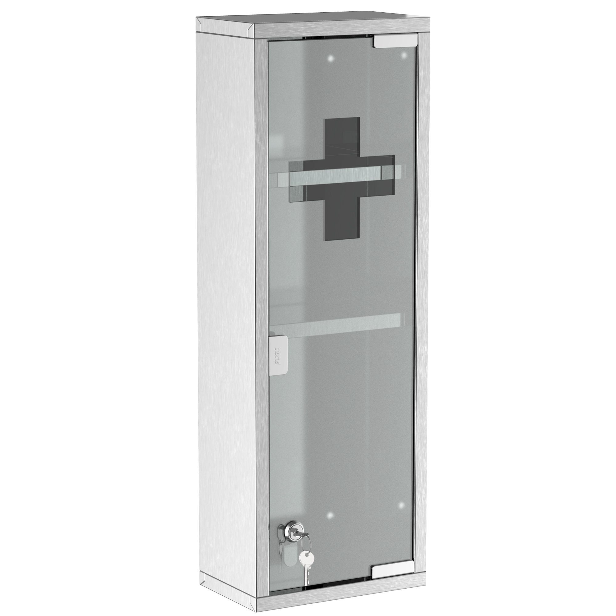 Kleankin Medizinschrank Erste-Hilfe-Schrank mit Schloss 3