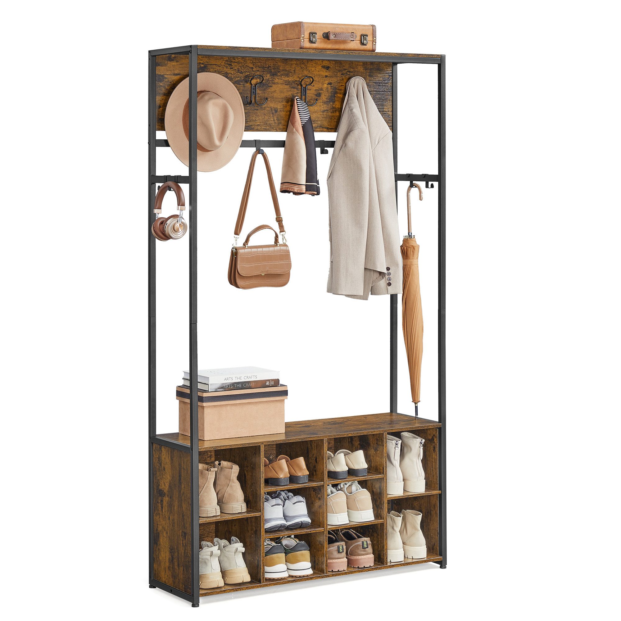 VASAGLE Garderobenständer Garderobe, Kleiderständer, Garderobe, Eingangsmöbel