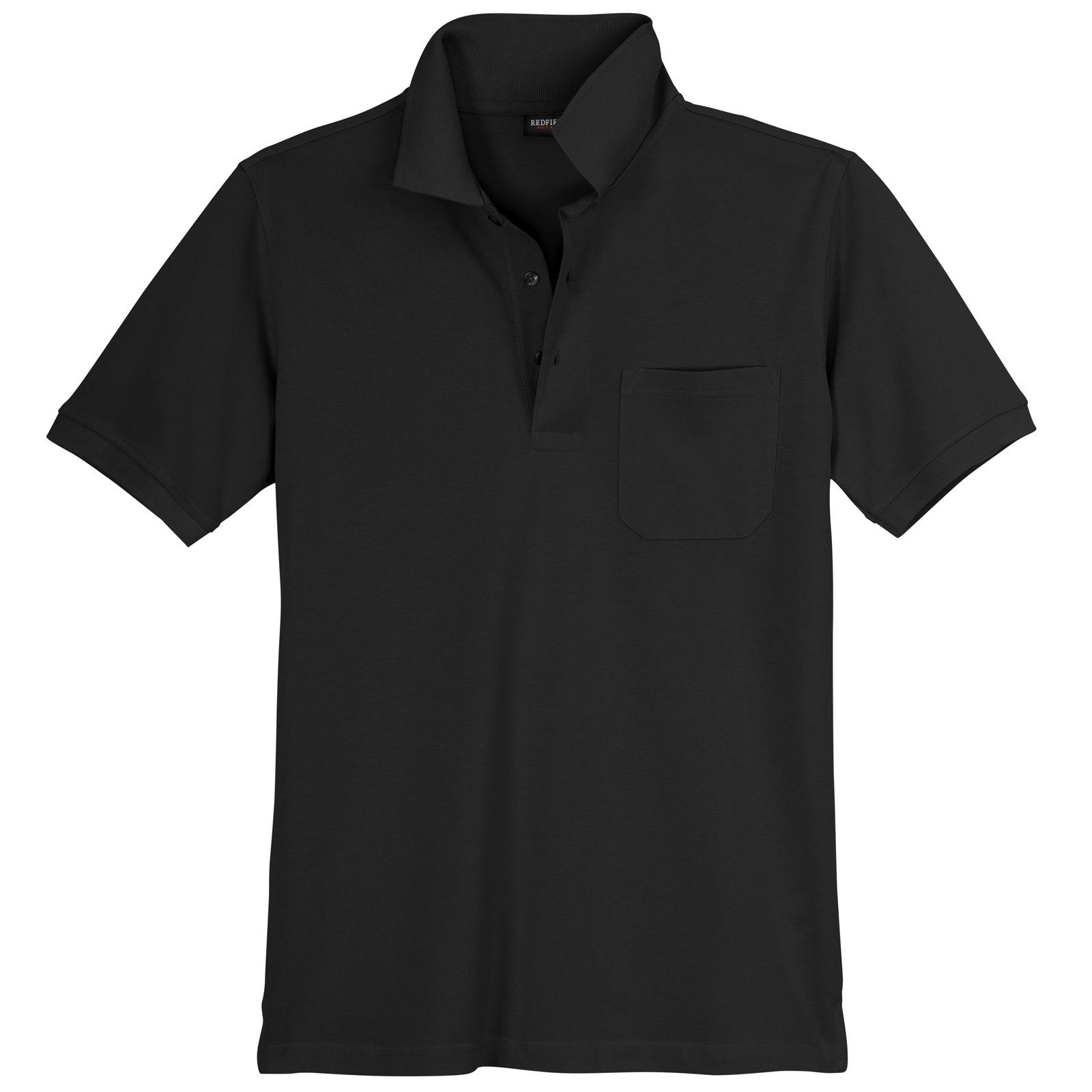 redfield Poloshirt Poloshirt Piqué Übergröße schwarz