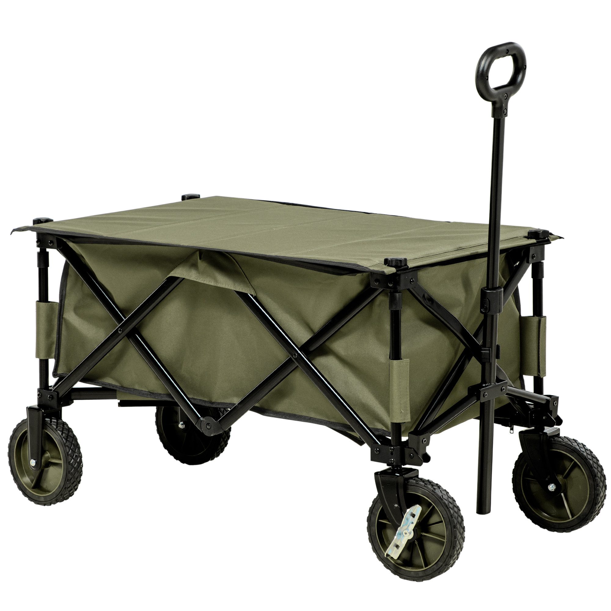 Outsunny Bollerwagen faltbar, mit Räder, Bremsen,