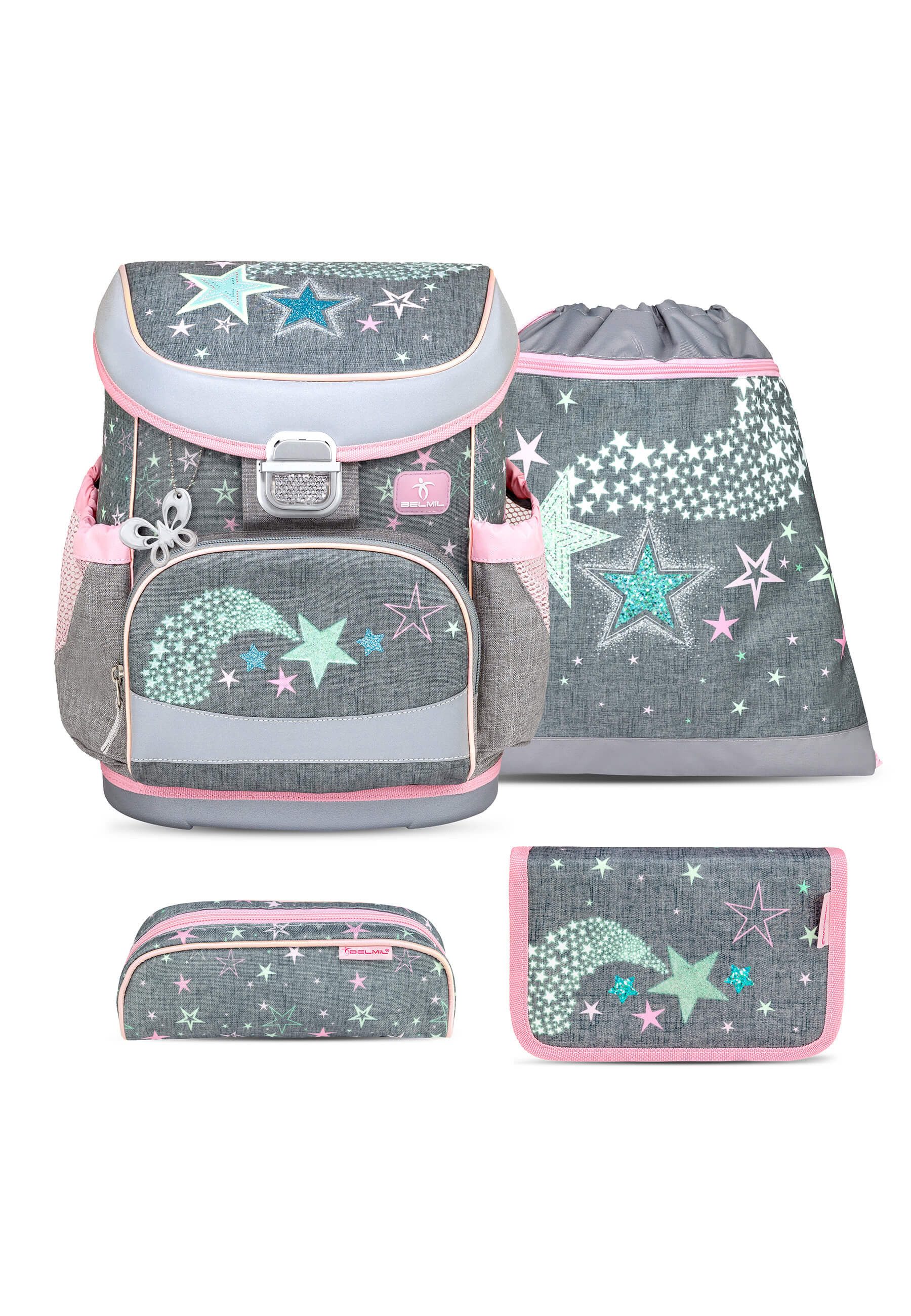 Belmil Schulranzen Mini-fit Ergonomisches Schulranzen-set 4-teilig