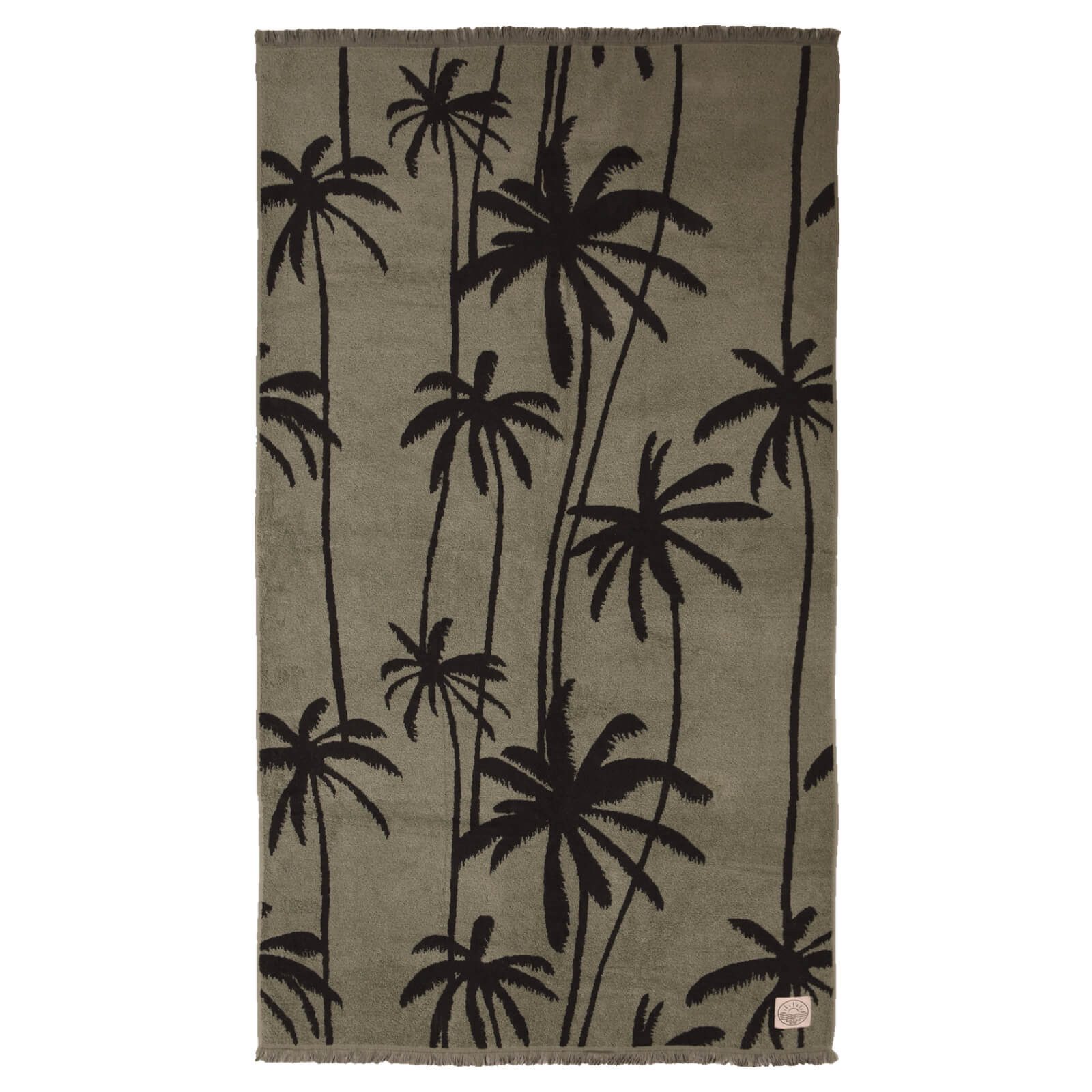 Depotex Strandtuch Palmen Grün, Jacquard-Walkfrottee (1-St),