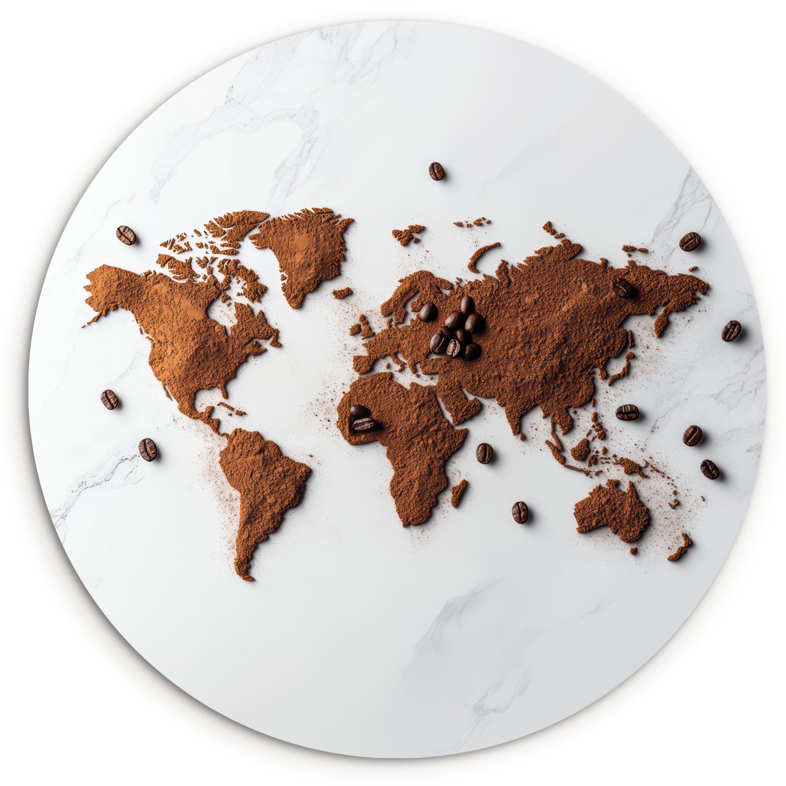 MuchoWow Gemälde Weltkarte - Kaffee -