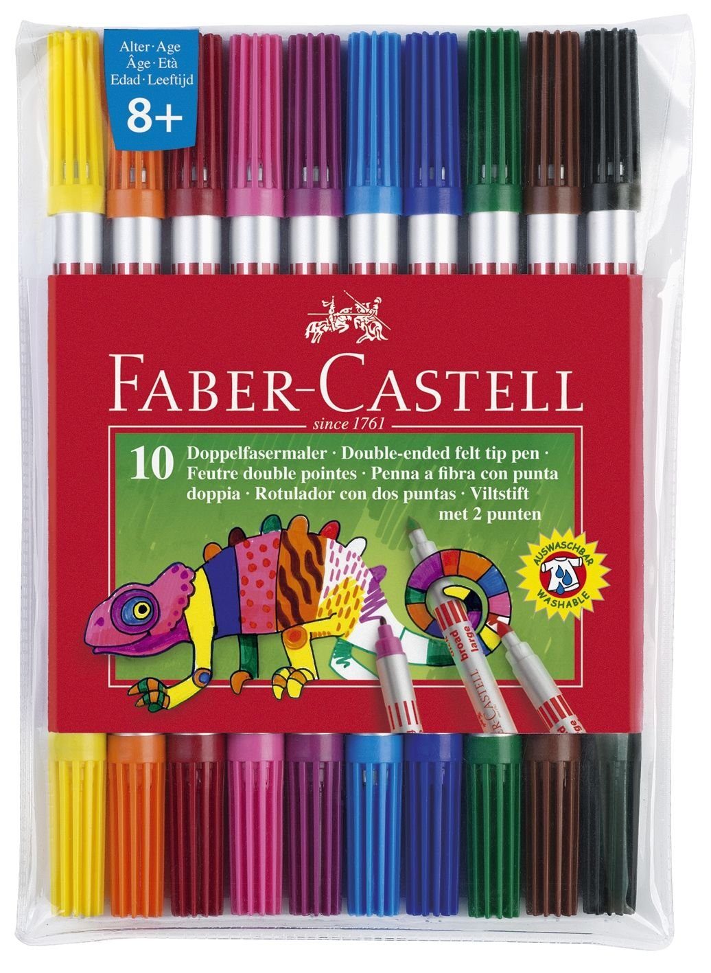 Faber-Castell Buntstift Faber-Castell 151110 Doppelfasermaler farbig