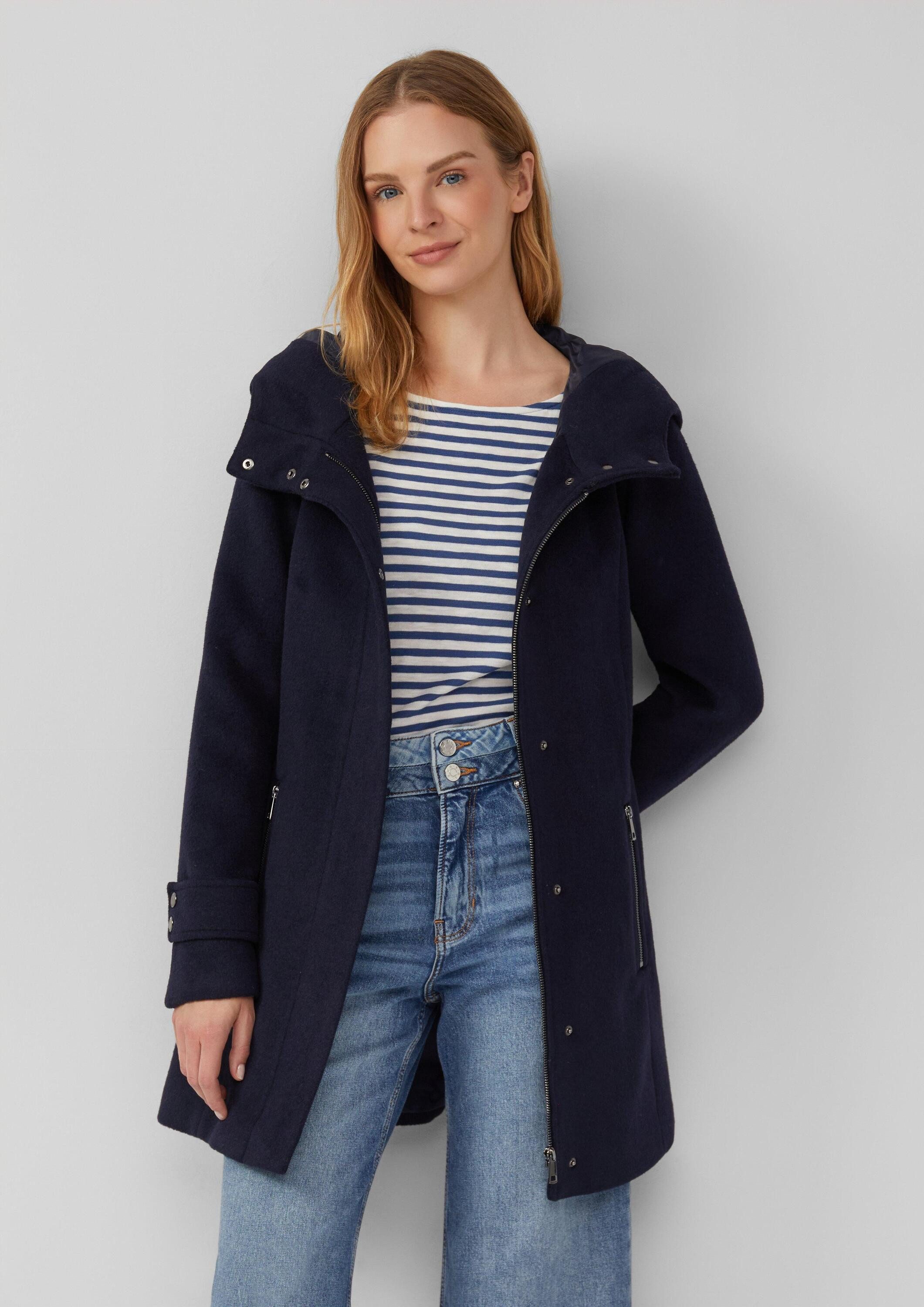 s.Oliver Funktionsmantel Outdoor-Mantel Wollmix-Mantel im Slim