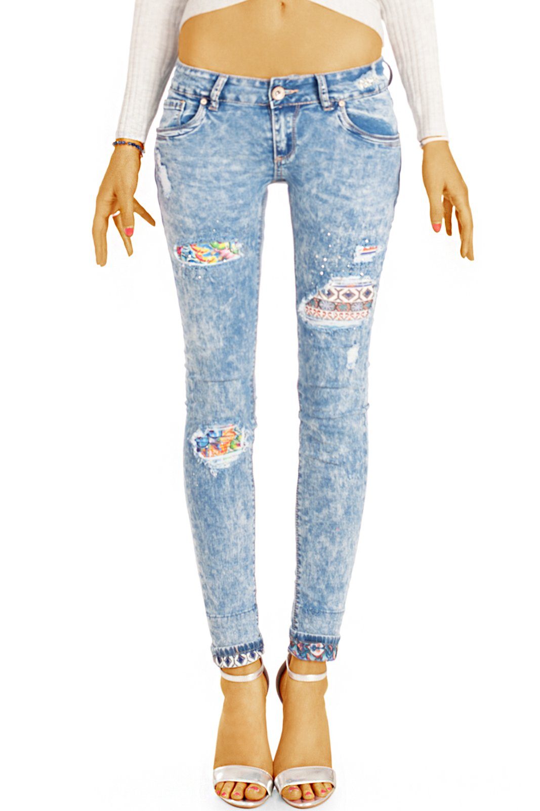 be styled Destroyed-Jeans Extravagante Hüftjeans, ausgefallener