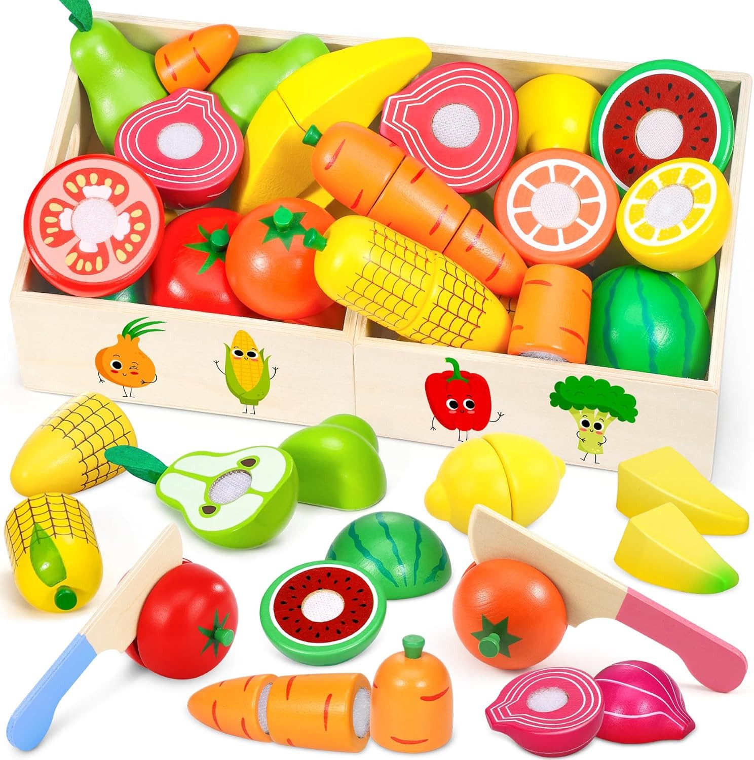POPOLIC Spiellebensmittel Kinderküche ZubehöR Holz -