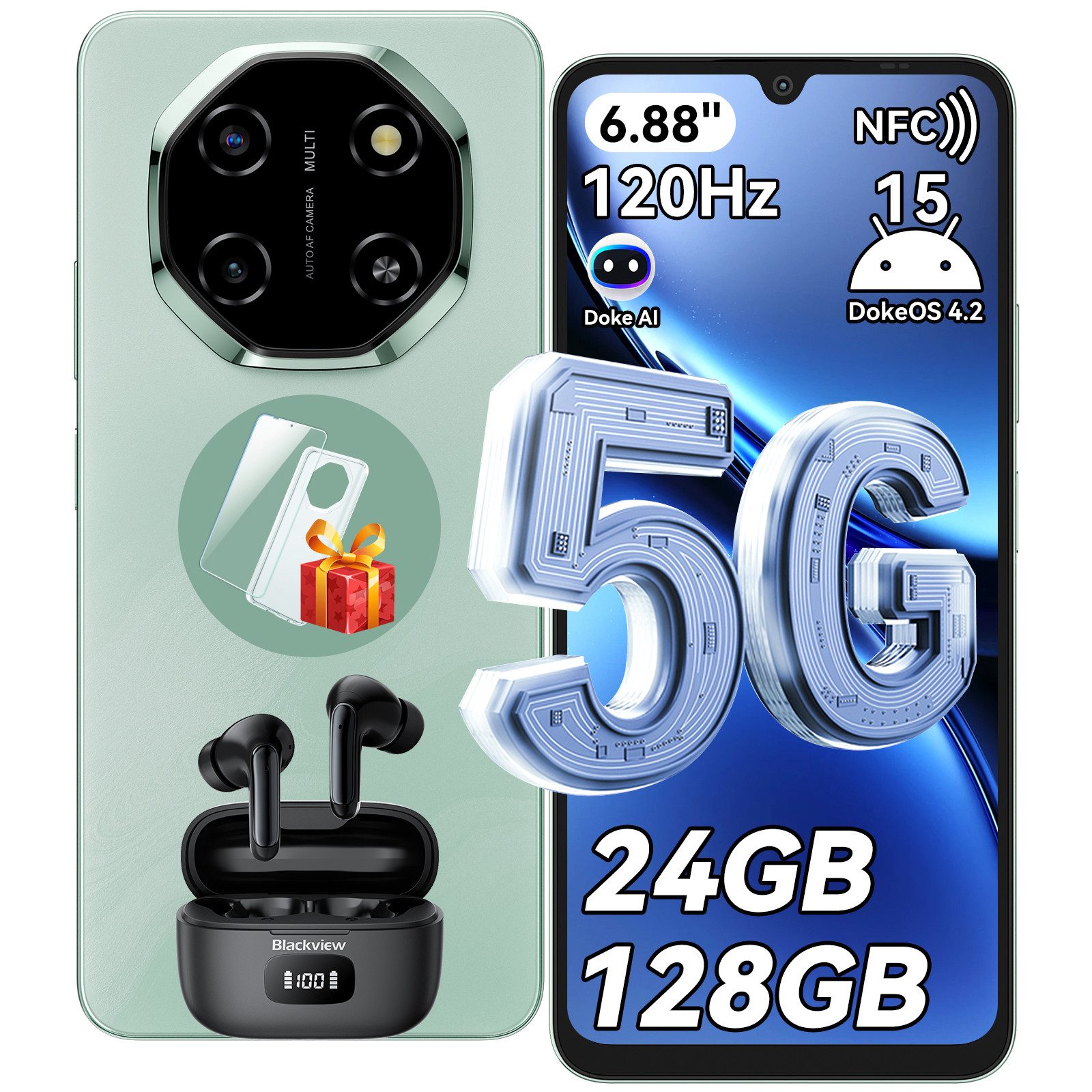 blackview Shark 6 5G,AI incl. Airbuds