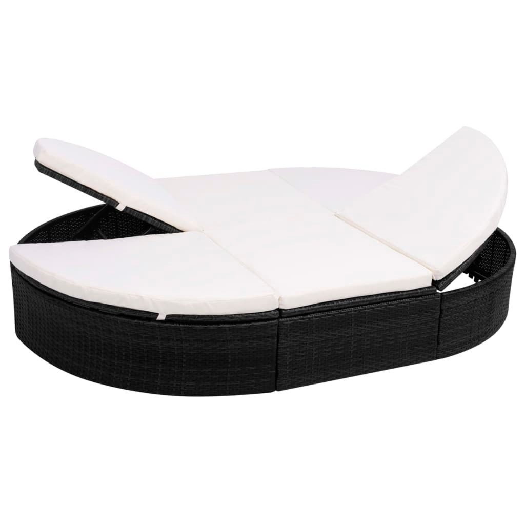 vidaXL Gartenliege Outdoor-Loungebett mit Kissen Poly