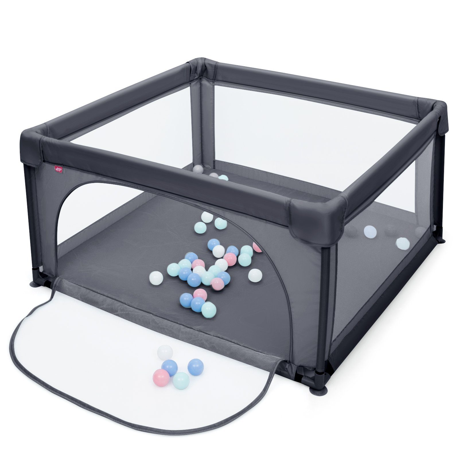 COSTWAY Laufstall Baby Laufgitter, 120x120cm, mit