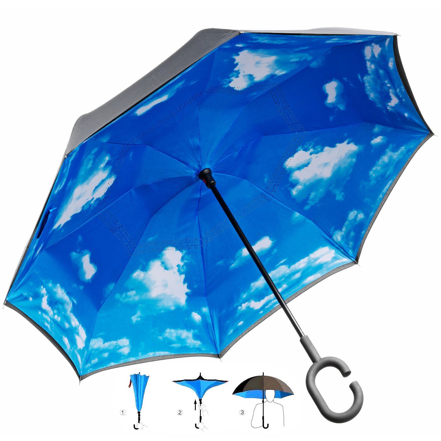 Goods+Gadgets Upside Down Regenschirm Umgedrehter Regenschirm