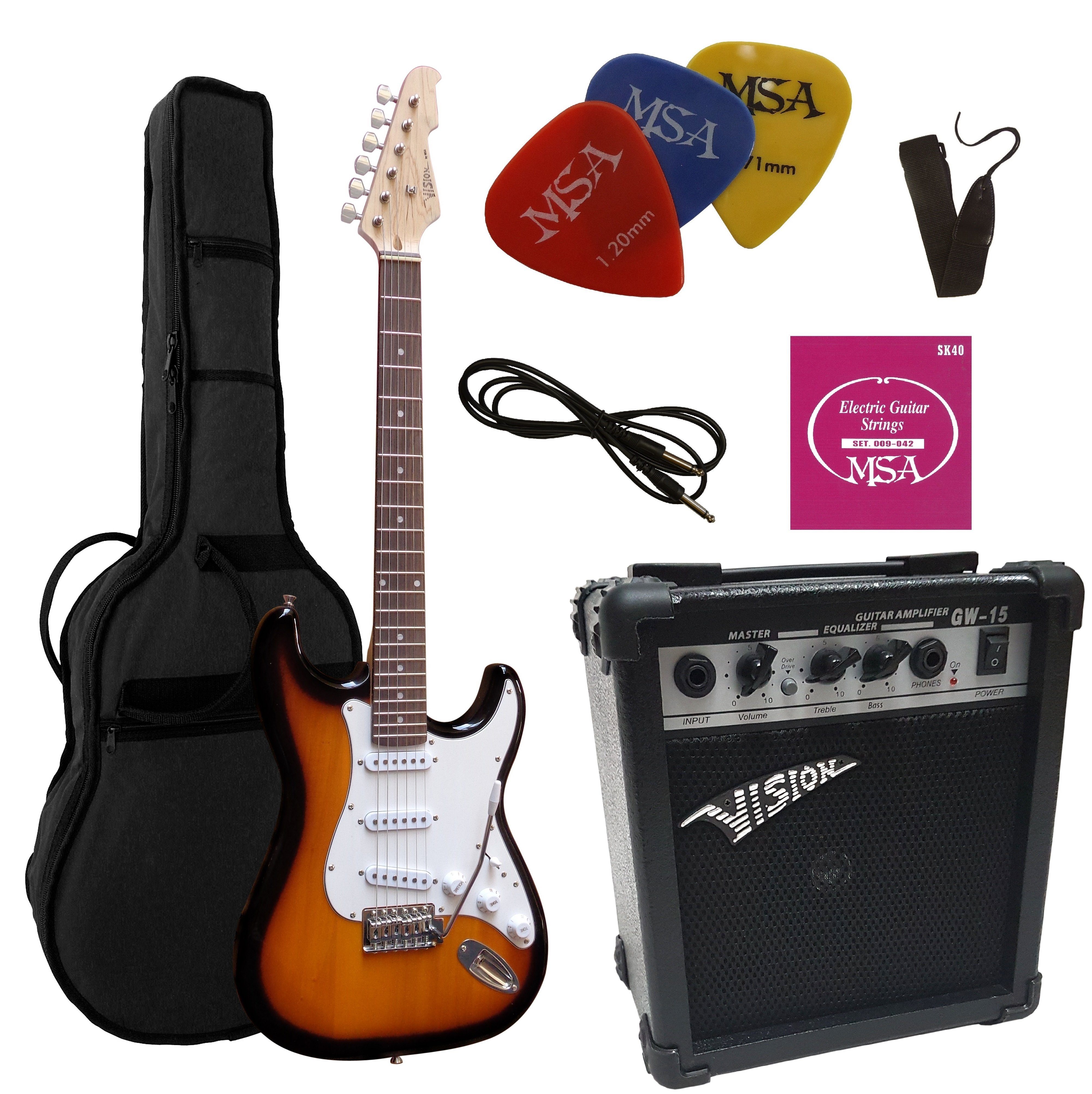 MSA E-Gitarre ST5, Elektrogitarre im Set,