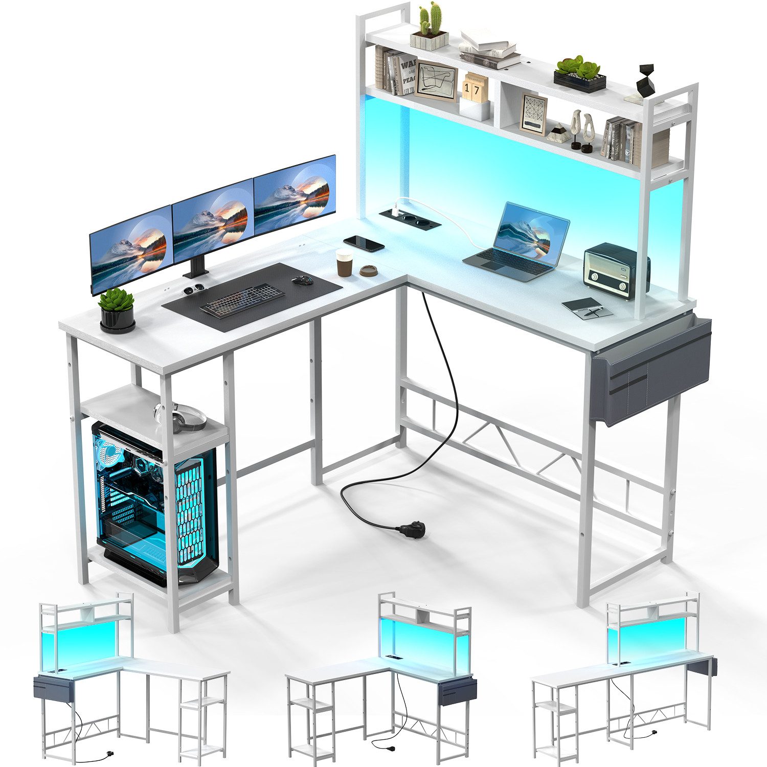 HOMALL Eckschreibtisch L-Form Eckschreibtisch Spieltisch mit