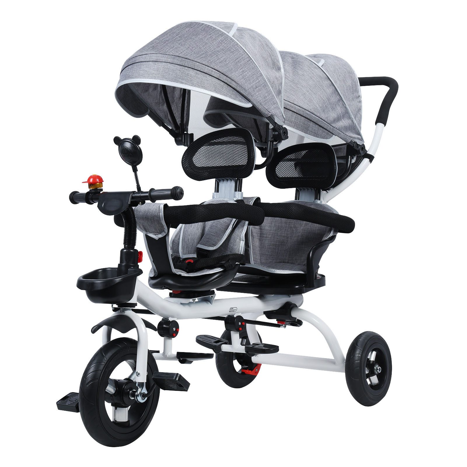 Rutaqian Dreirad-Kinderwagen Kinderwagen mit schubstange, Glocke