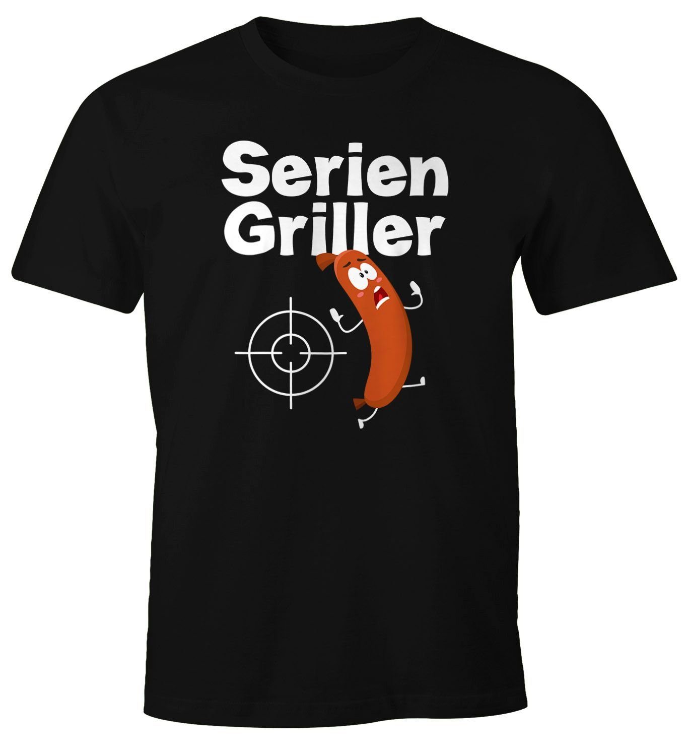 MoonWorks Print-Shirt Herren T-Shirt Seriengriller Wurst