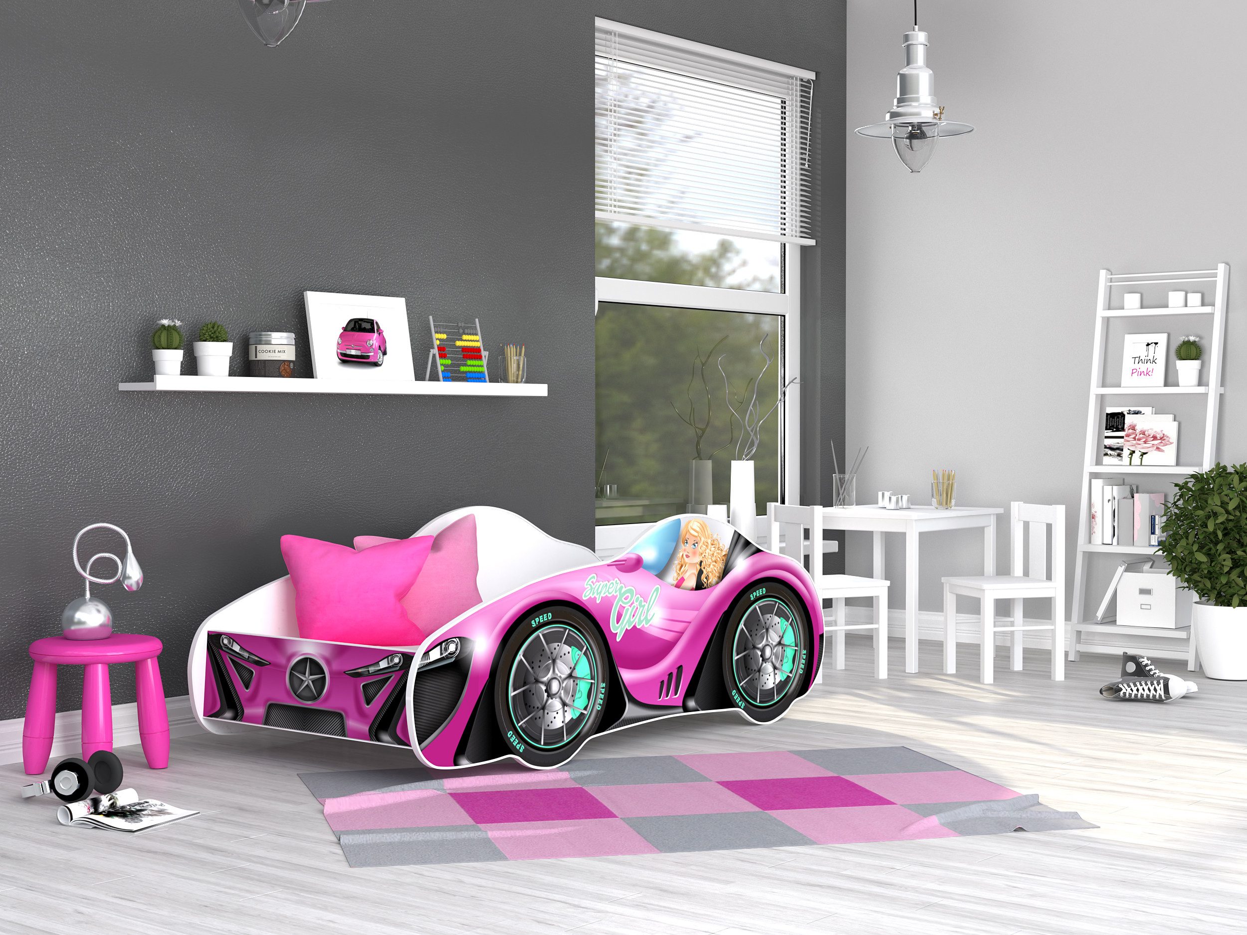 AJKmeble Autobett Kinderbett Jugendbett 70x140cm Gamerbett