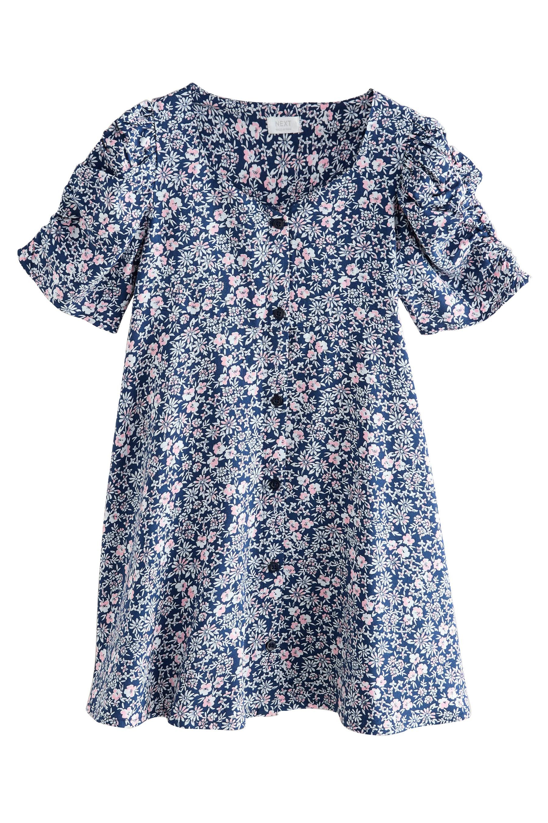 Next A-Linien-Kleid Kleid mit gerafften Ärmeln