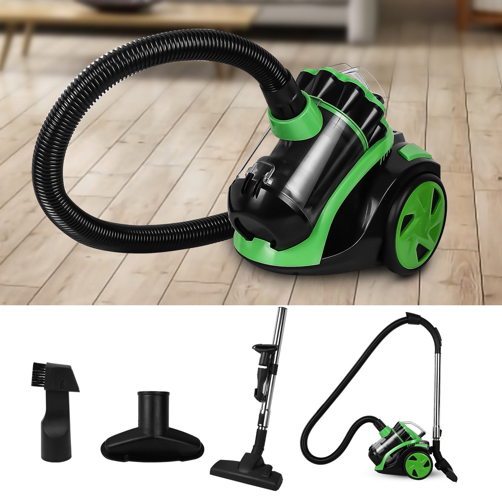 Clanmacy Bodenstaubsauger Staubsauger 3L Beutellos HEPA