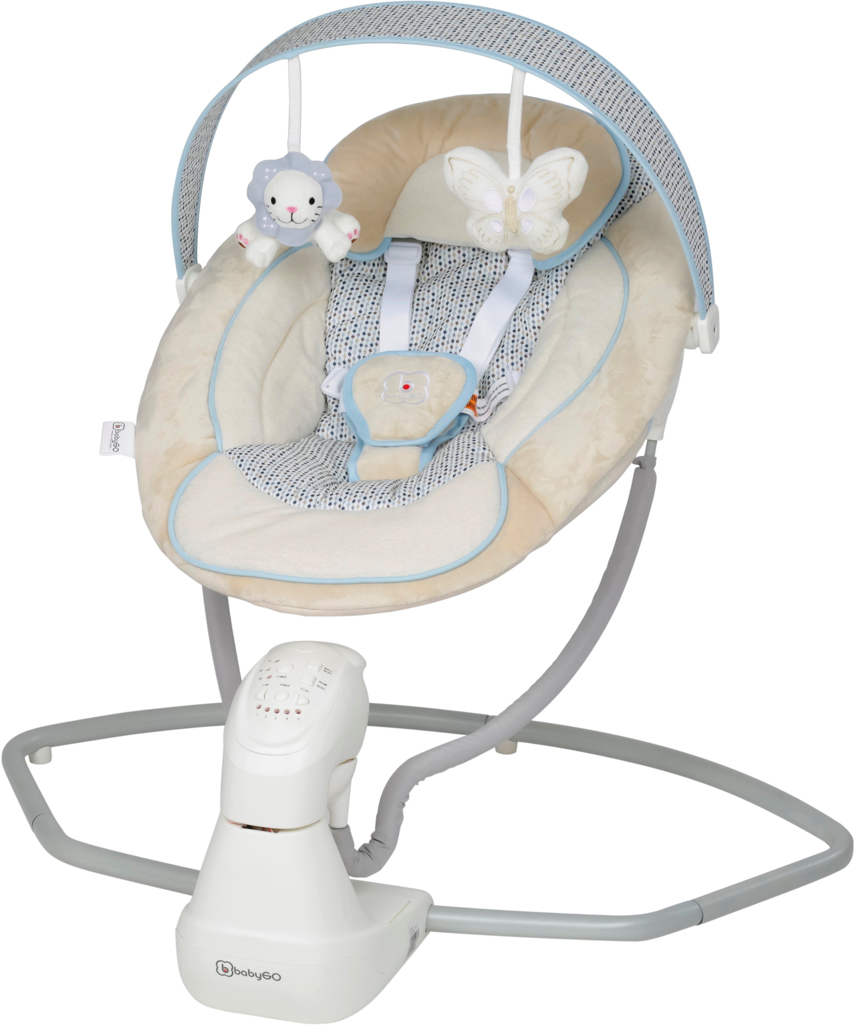 BabyGo Babywippe Cuddly, beige, elektrisch, mit