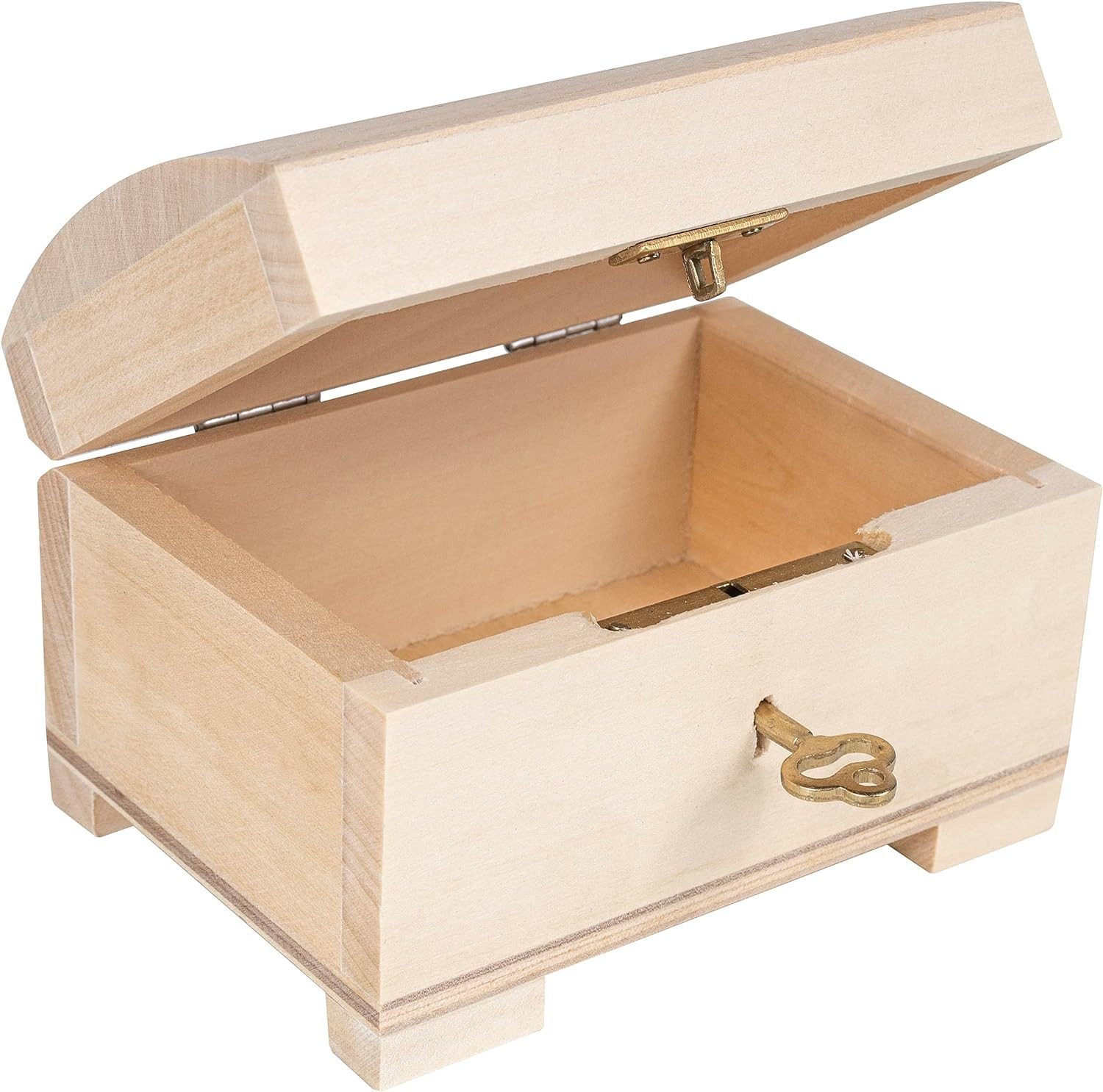 Creative Deco Holzkiste Schatztruhe mit Deckel,