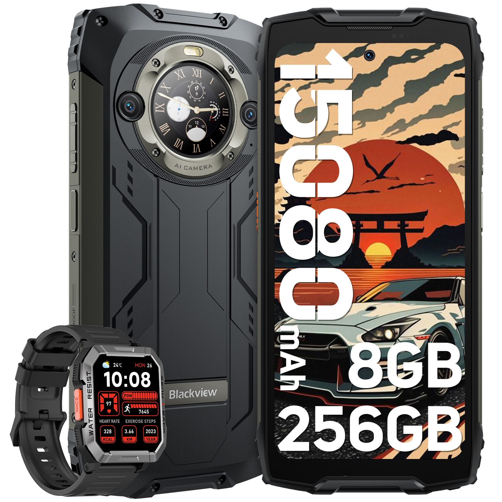 blackview BV9300Pro AI zwei Bildschirmenincl. W60