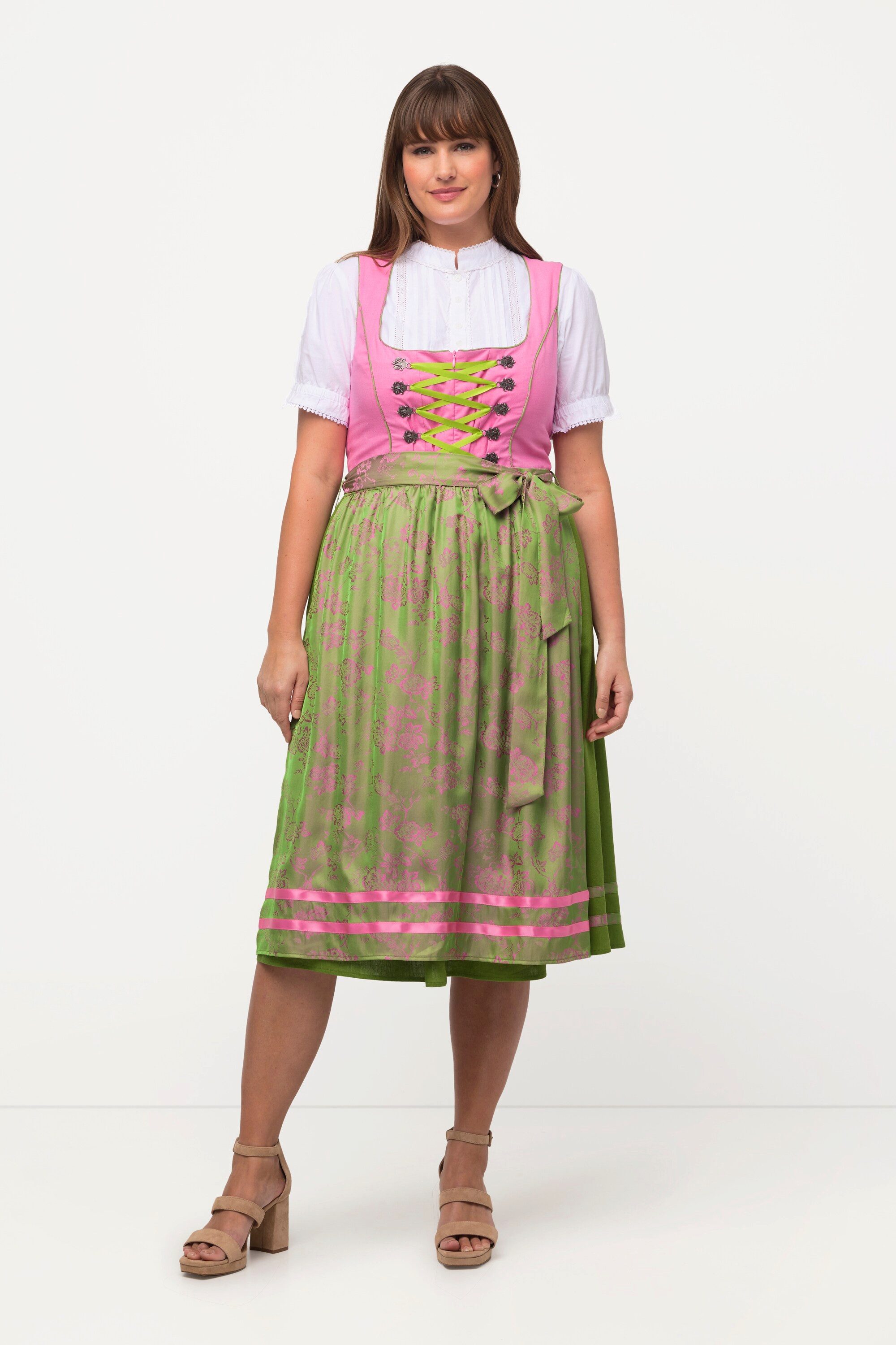 Ulla Popken Dirndl Dirndl Schnürung Carree-Ausschnitt