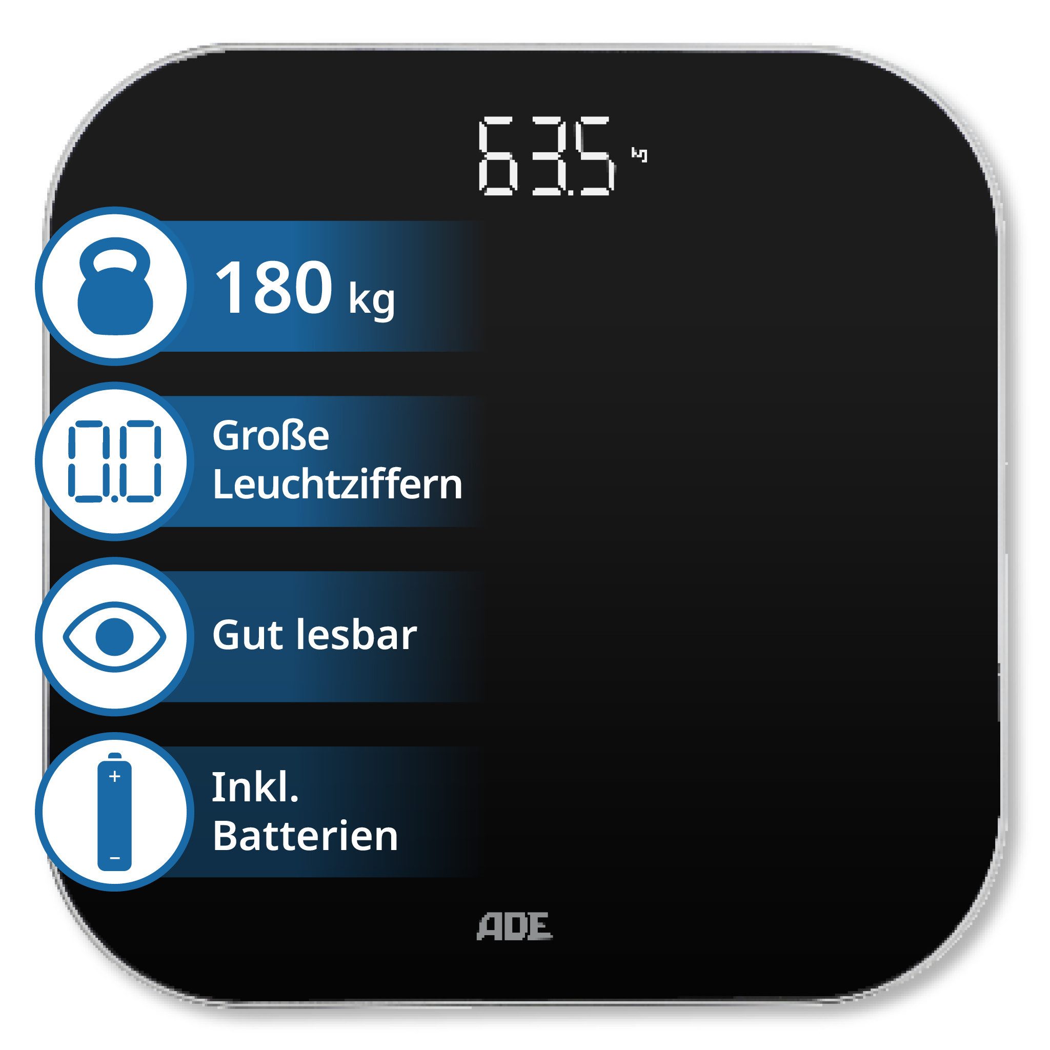 ADE Personenwaage sehr präzise Körperwaage mit
