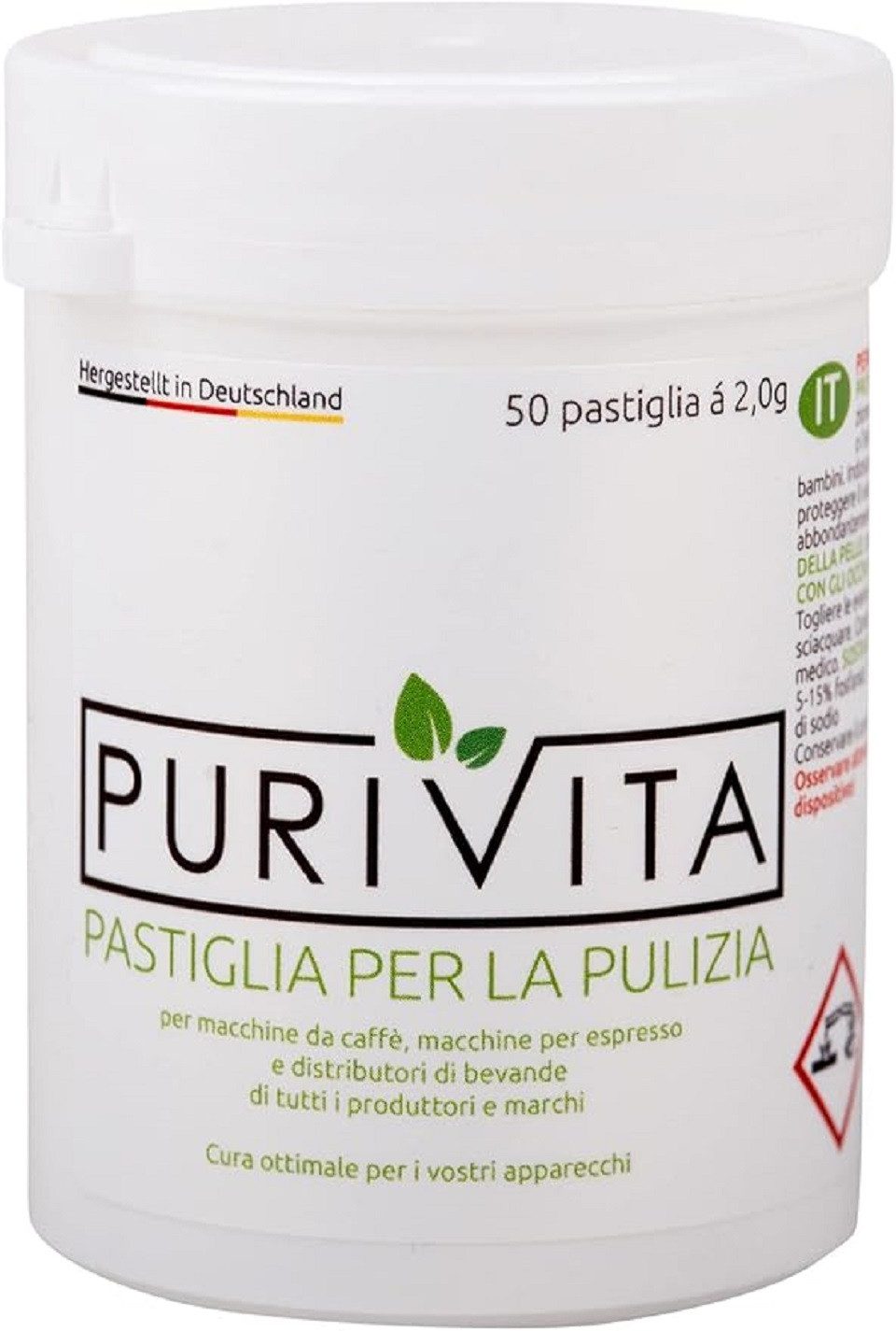 Purivita 2-Phasen REINIGUNGSTABLETTEN Kaffeevollautomaten 50 Tabs