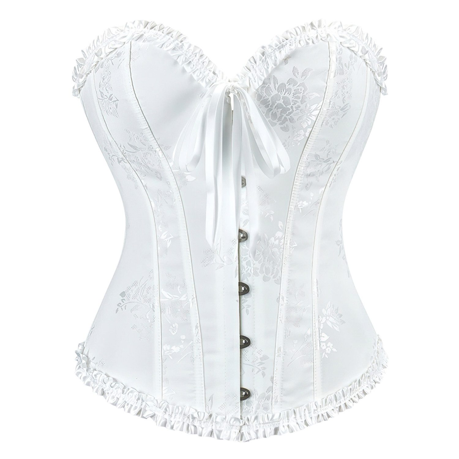 Refttenw Corsage Damen-Korsett Vintage Jacquard Bustiers