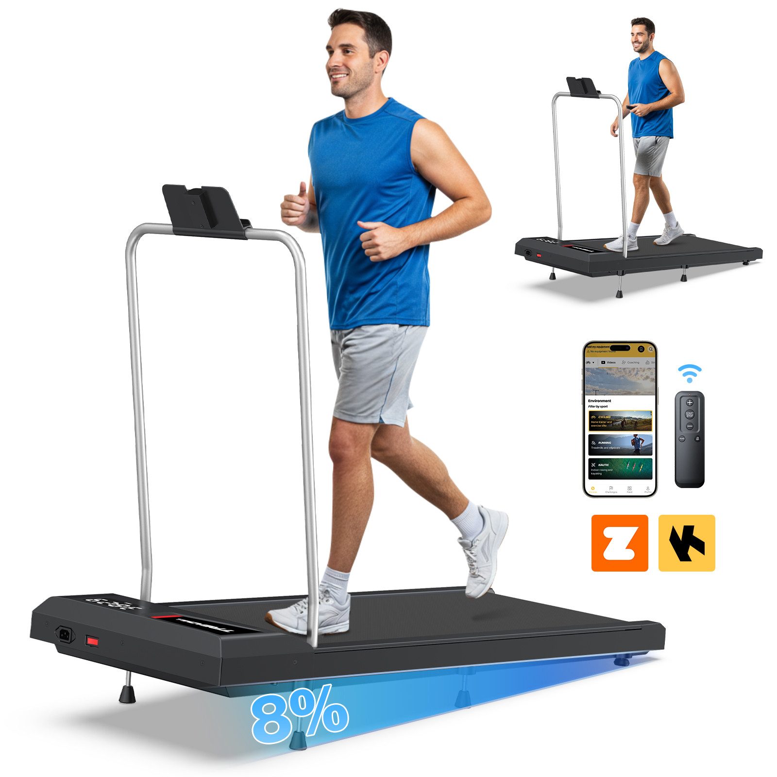 Cardirun Laufband Walking Pad, Laufband-Schreibtisch, 8