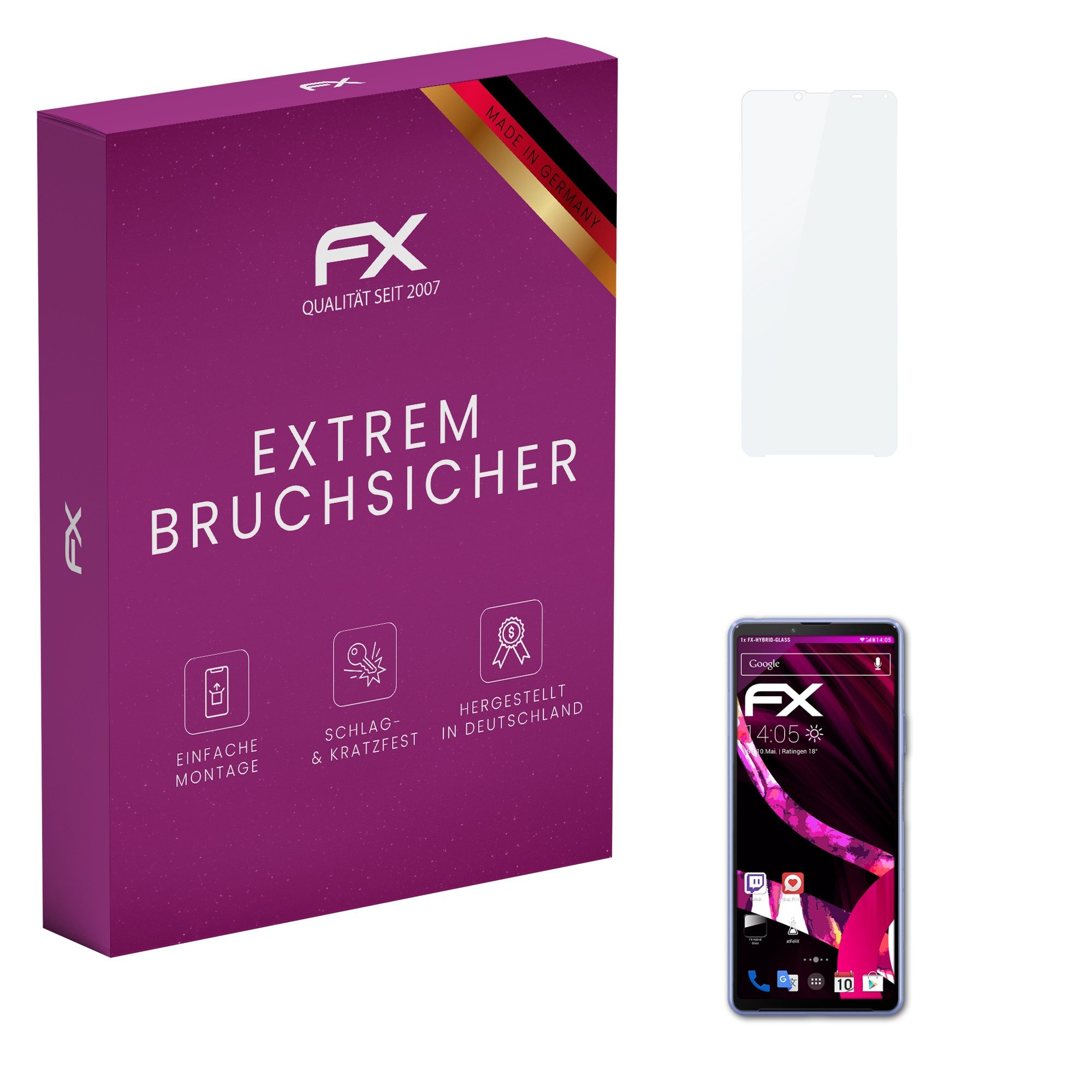 atFoliX Schutzfolie Panzerglasfolie für Sony Xperia