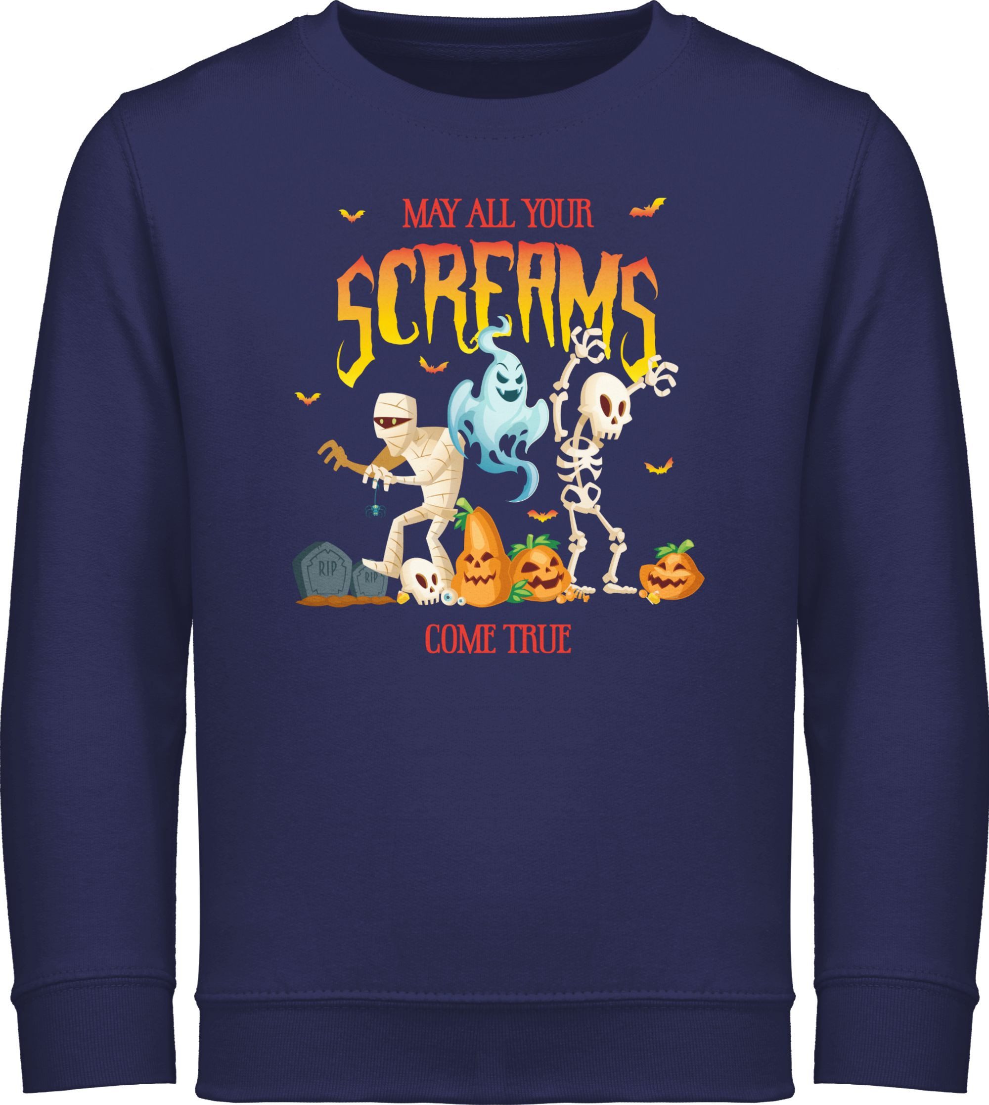 Shirtracer Sweatshirt Geist Gespenst Zombie Skelett
