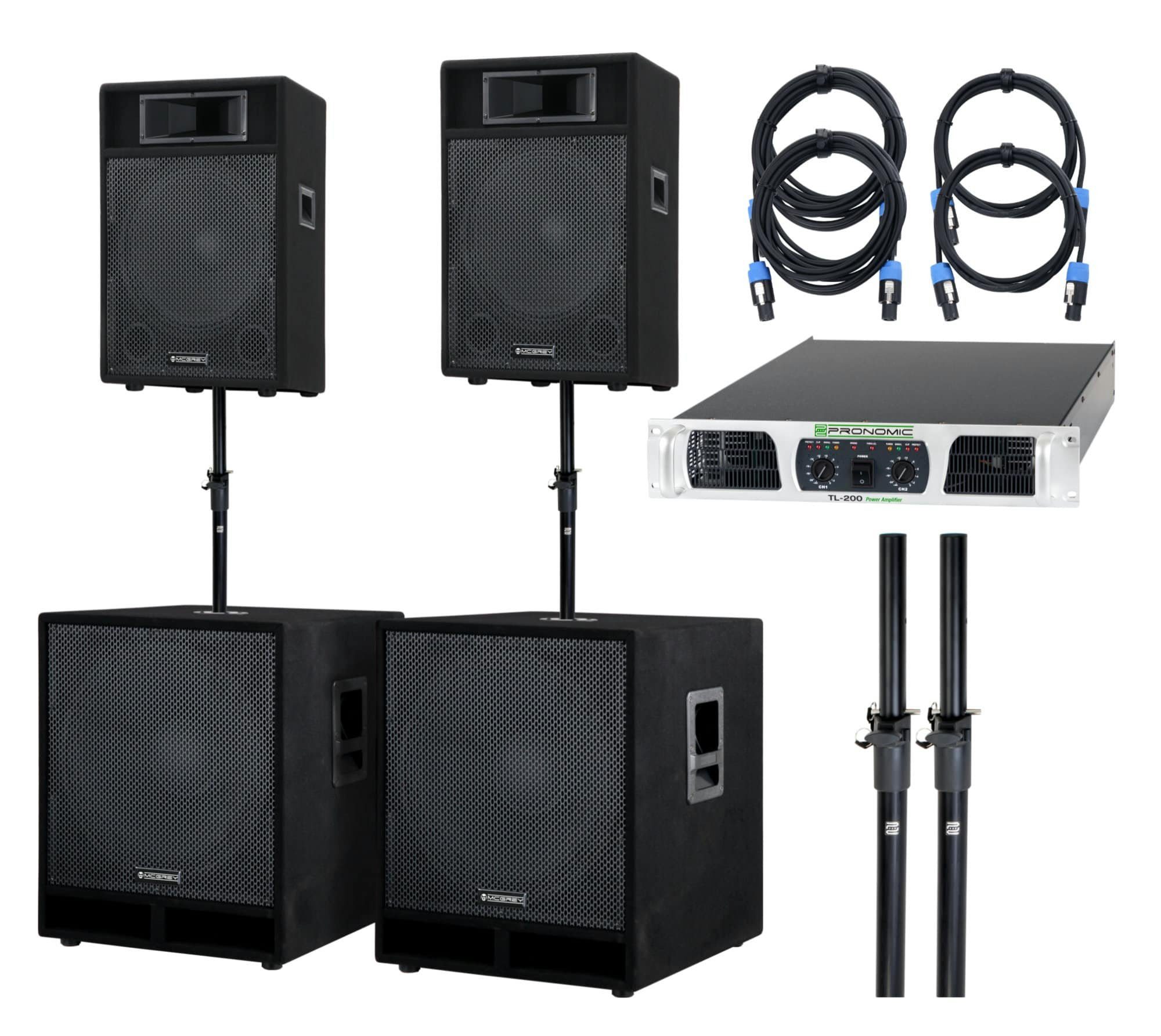 McGrey Powerstage-4200 PA Komplett-Anlage 2x 12''