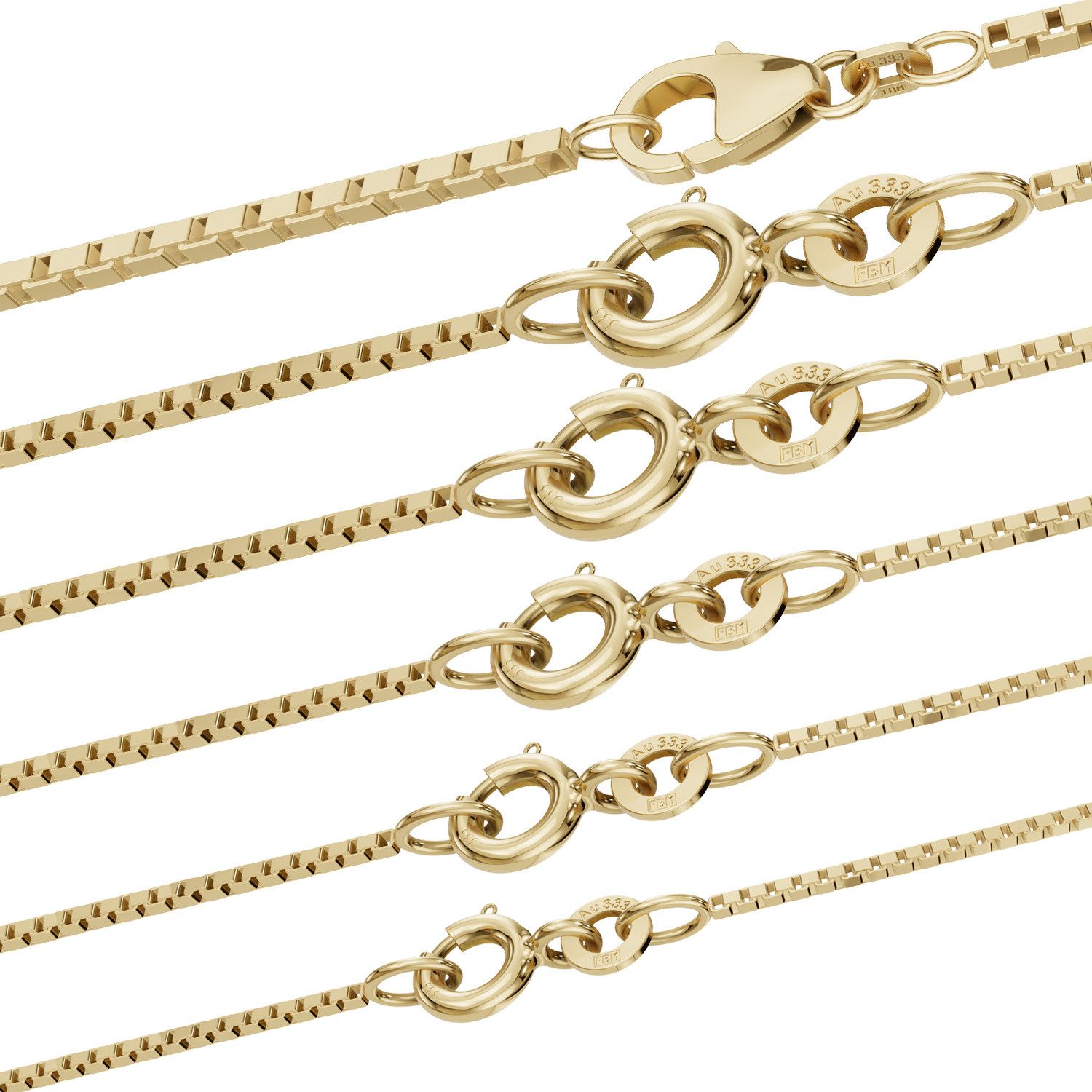 HOPLO Goldkette Goldkette Venezianerkette Länge 38cm