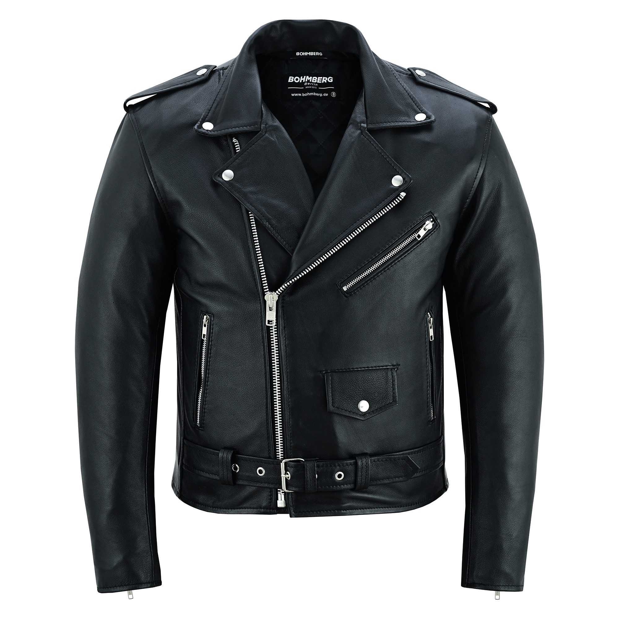 BOHMBERG Lederjacke Herren Retro Biker Highway