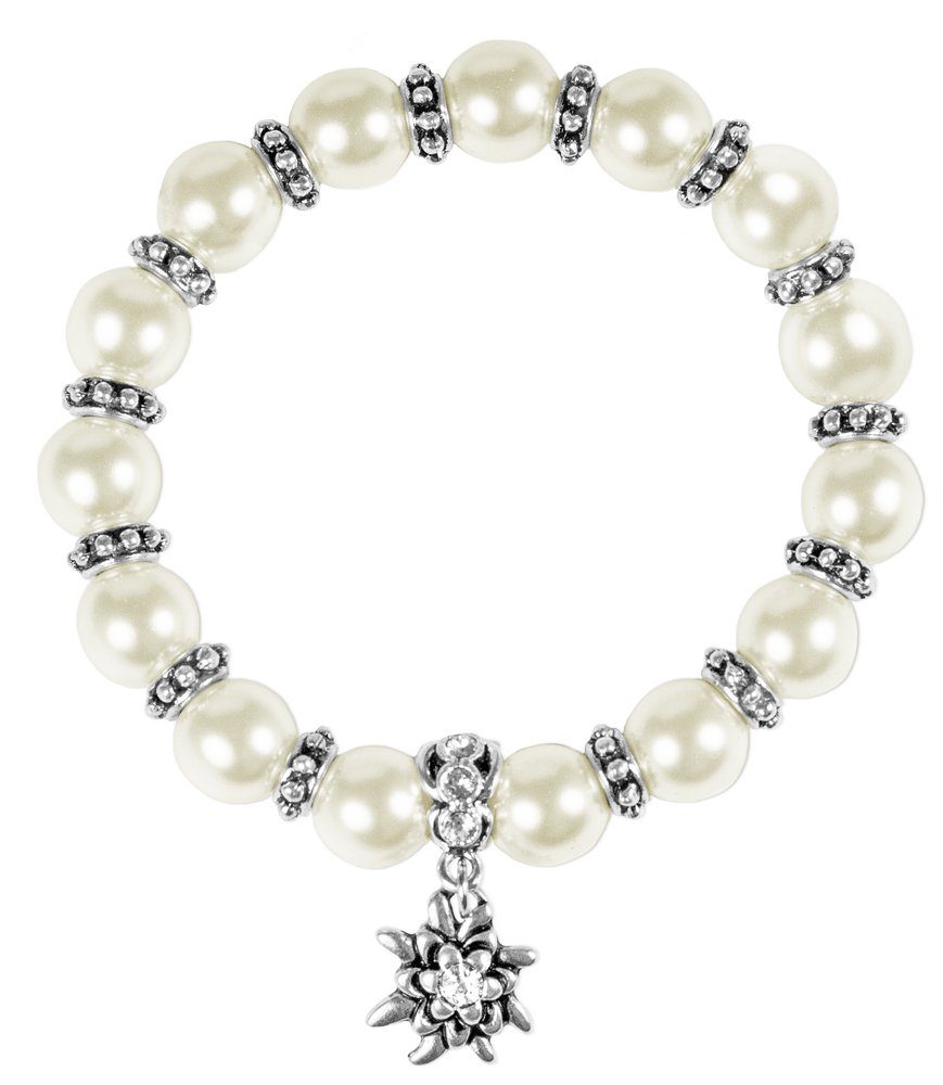 LUISIA® Armband Perlenarmband 'Sinja' mit Edelweißanhänger