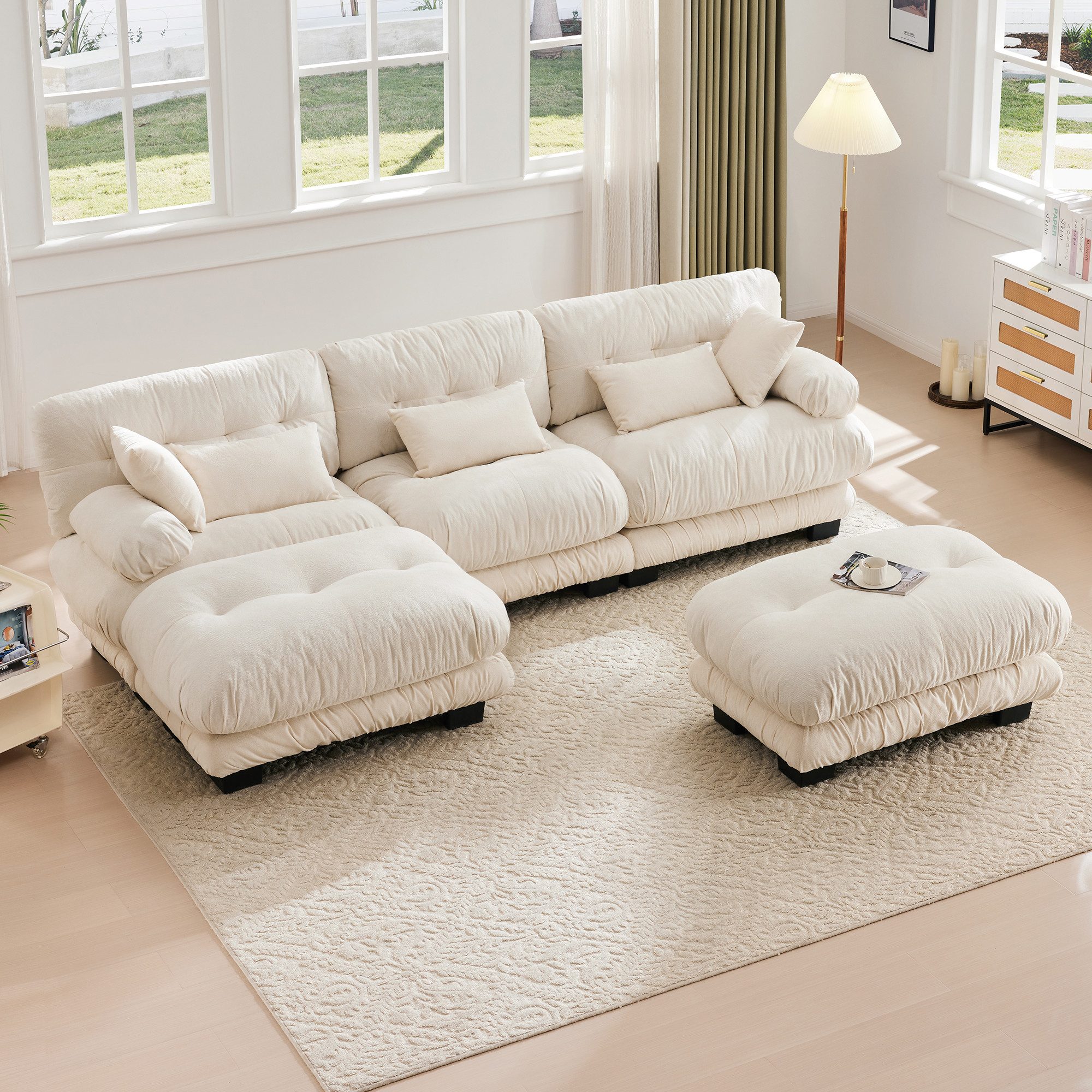STILVORA Schlafsofa mit bettfunktion,schlafsofa wohnzimmer,sofa 5-Sitzer