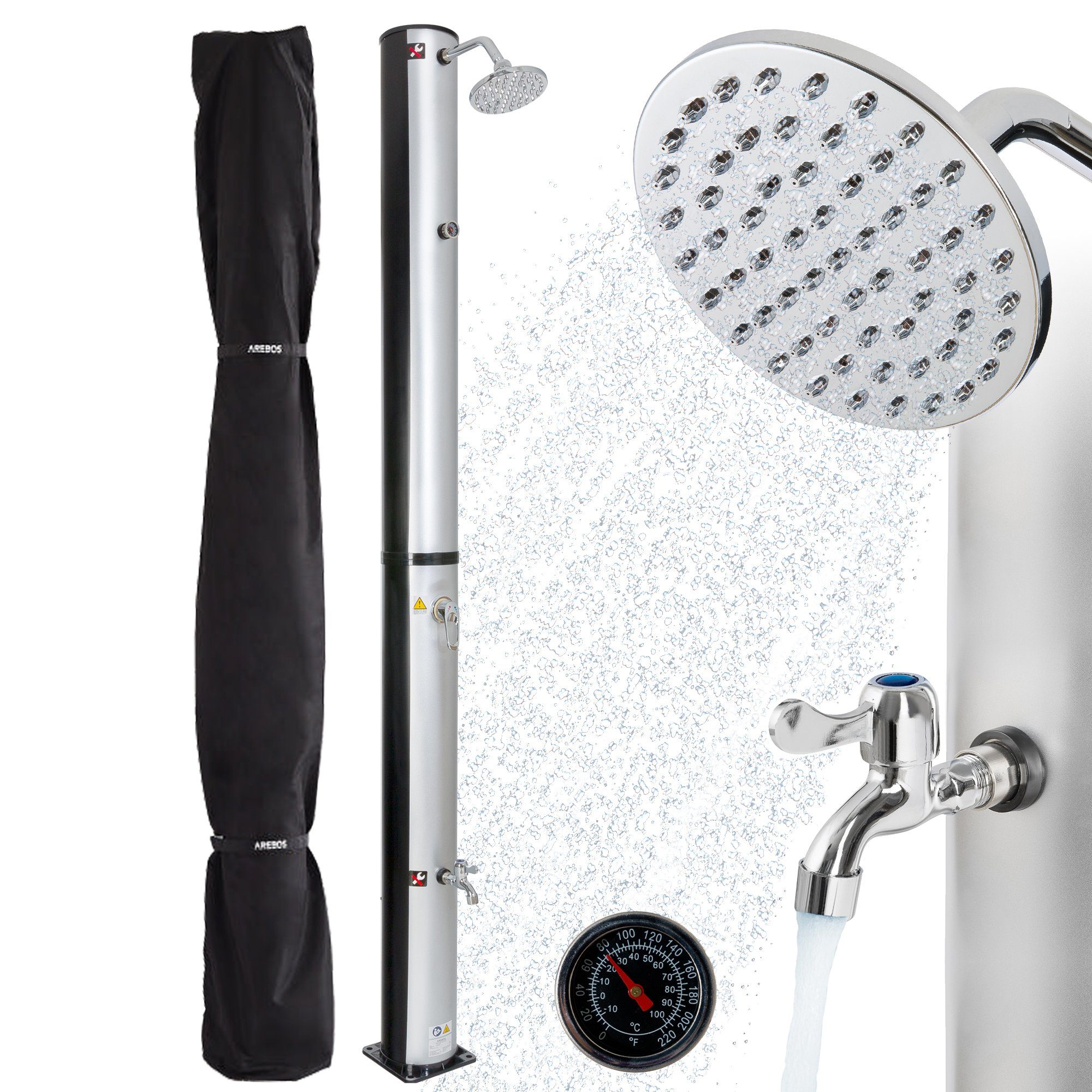 Arebos Solardusche 37 L mit integriertem