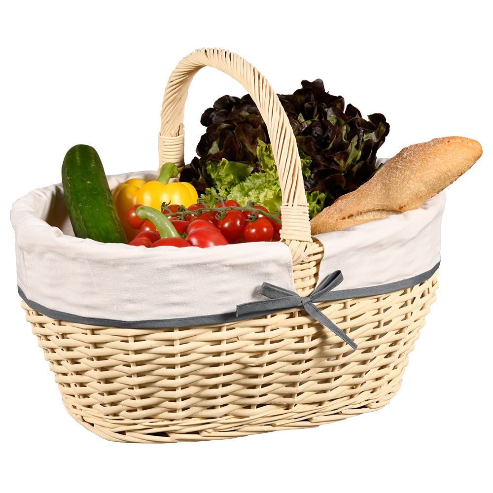 Kesper Einkaufskorb, Einkaufskorb m. Textilfutter, weiß,