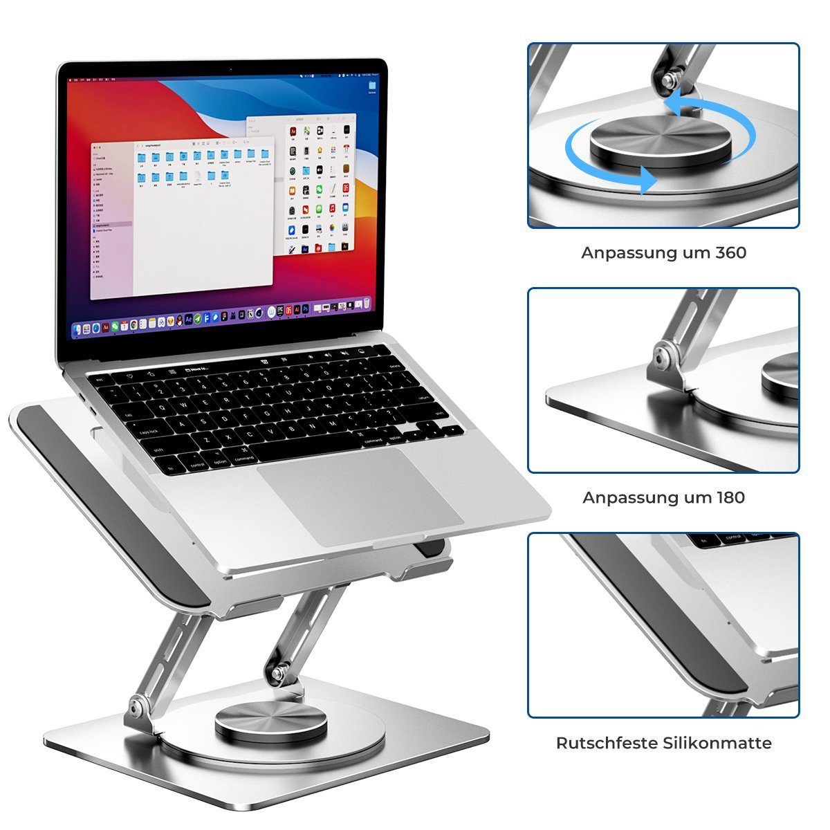 VSIUO Laptop-Ständer Kohlenstoffstahl Laptop Ständer, 28