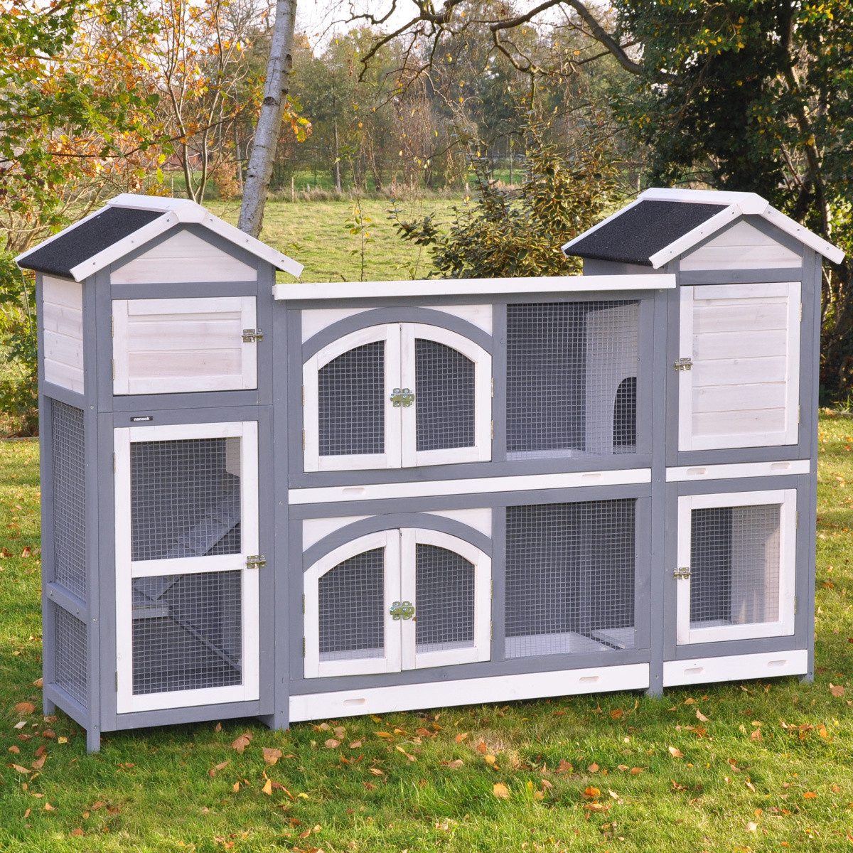 nanook Kleintierkäfig XXL Kleintierstall grau weiß